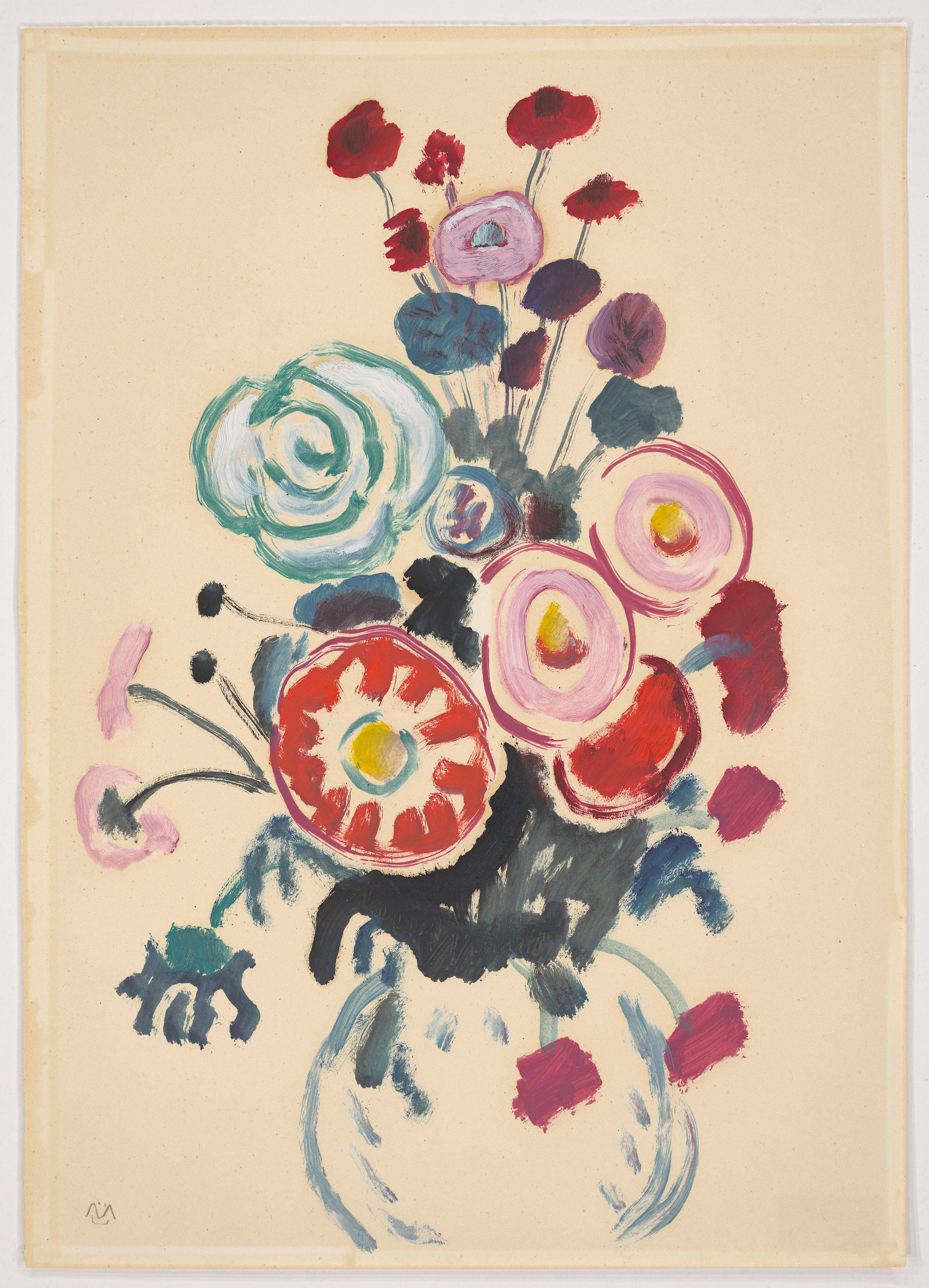 This picture shows the following artwork: Gabriele Münter. Flower still life. Circa 1946.