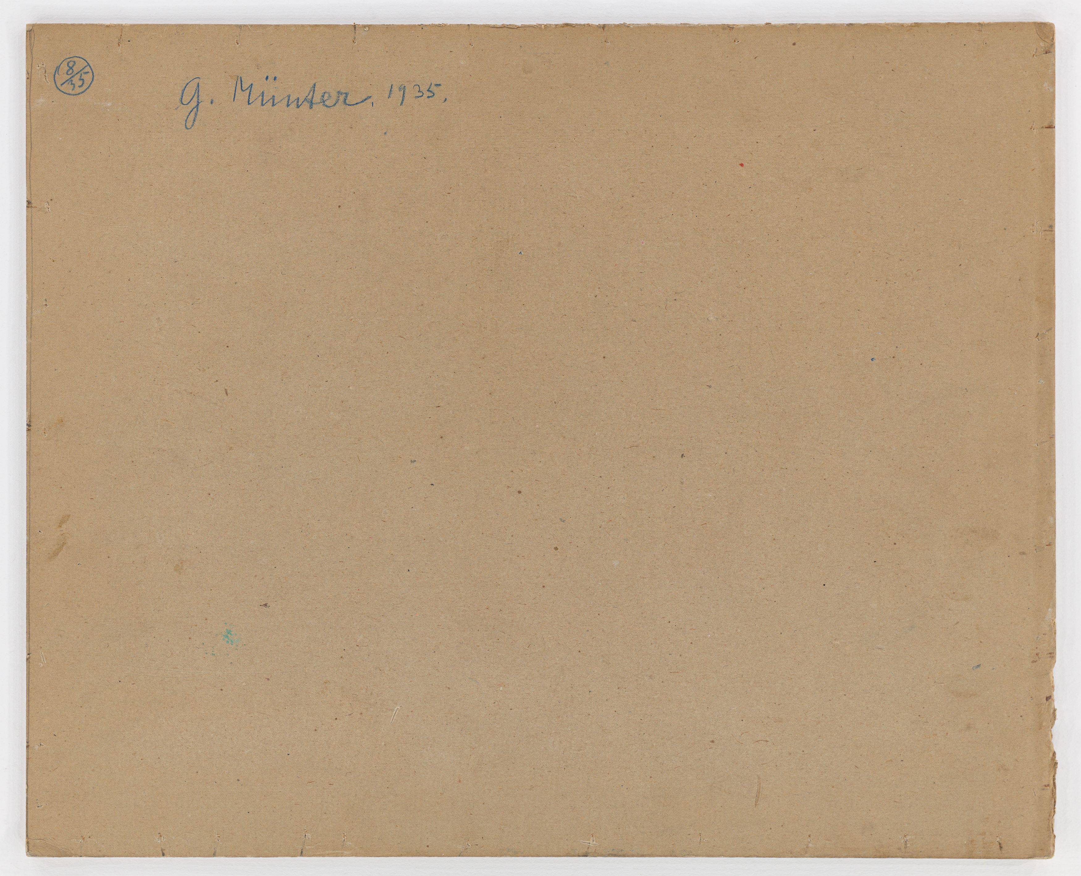 This picture shows the following artwork: Gabriele Münter. ”Zinnien und weiße Rose”. 1935.