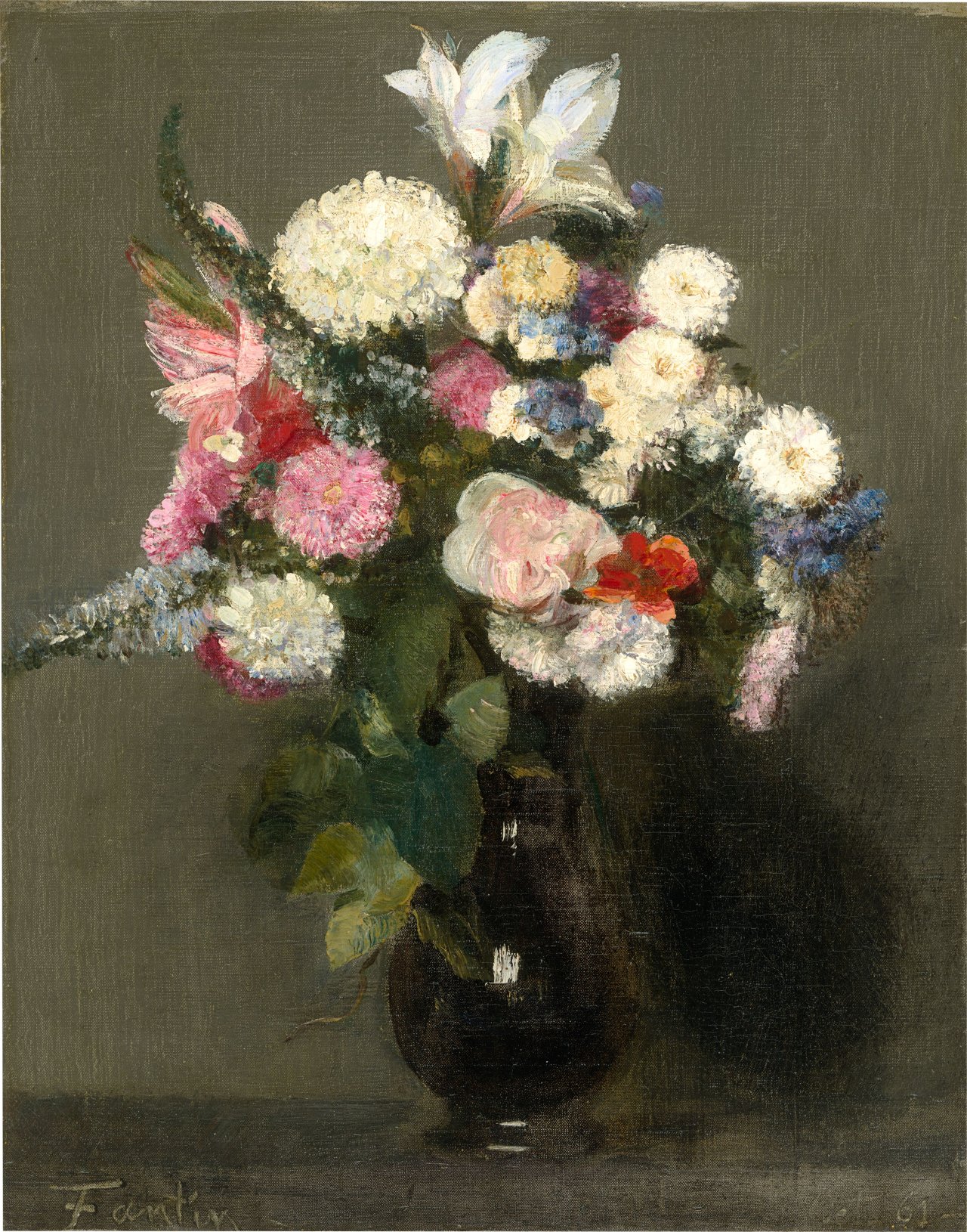 This picture shows the following artwork: Henri Fantin-Latour. ”Fleurs”. 1861.