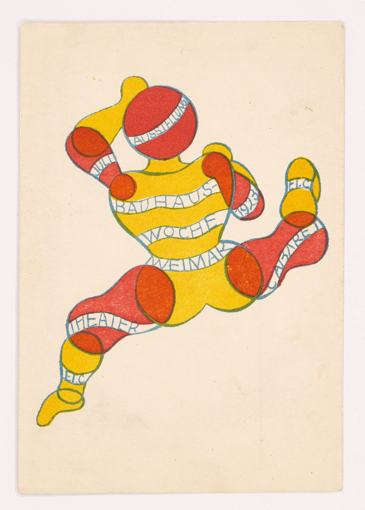 Auf diesem Bild ist das folgende Kunstwerk zu sehen: Georg Teltscher. „Juli Ausstellung 1923 Bauhaus-Woche Weimar Theater Etc Cabaret Etc“. 1923.