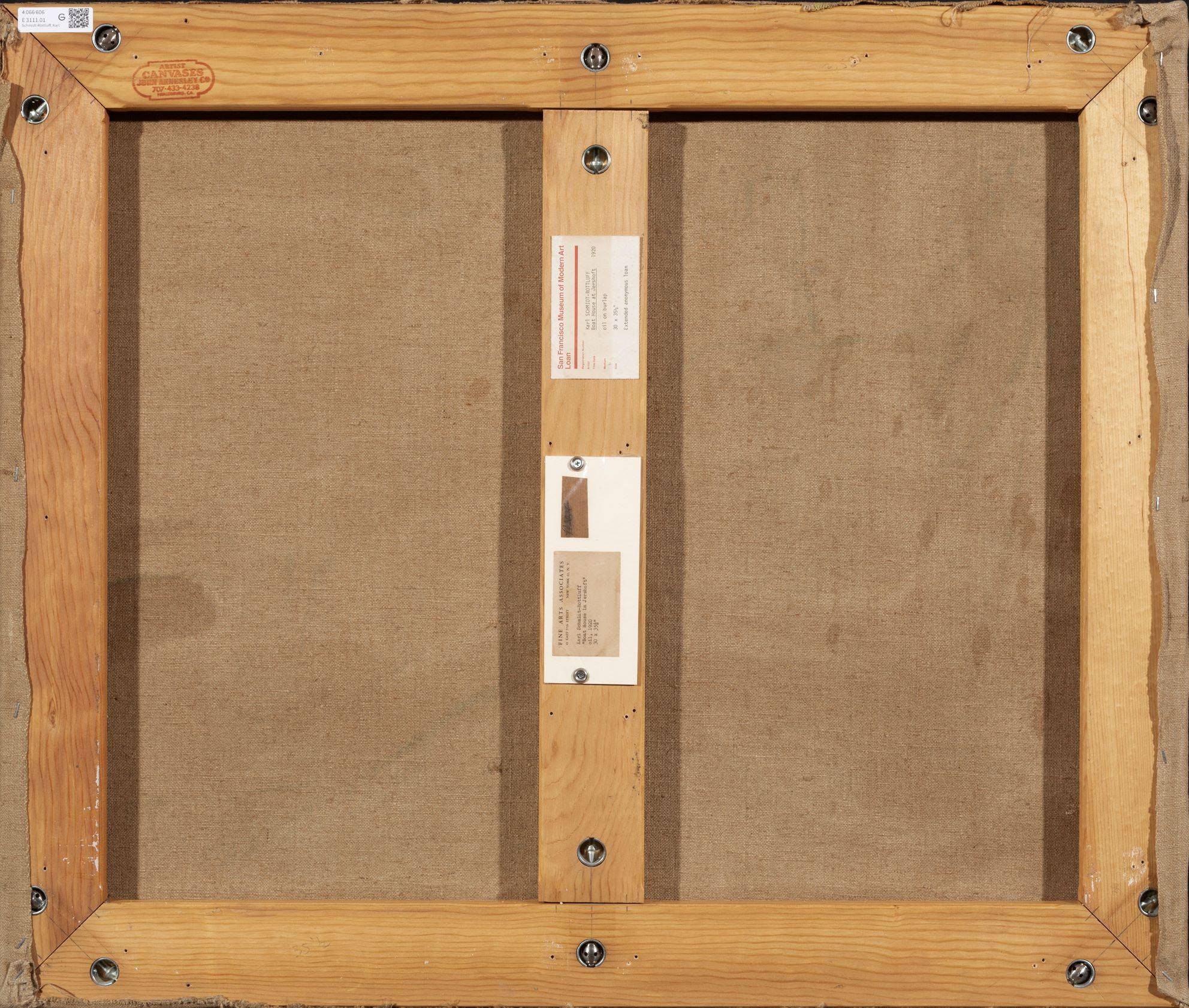 This picture shows the following artwork: Karl Schmidt-Rottluff. ”Bootshaus in Jershöft (Rettungshaus am Strand)”. 1920.