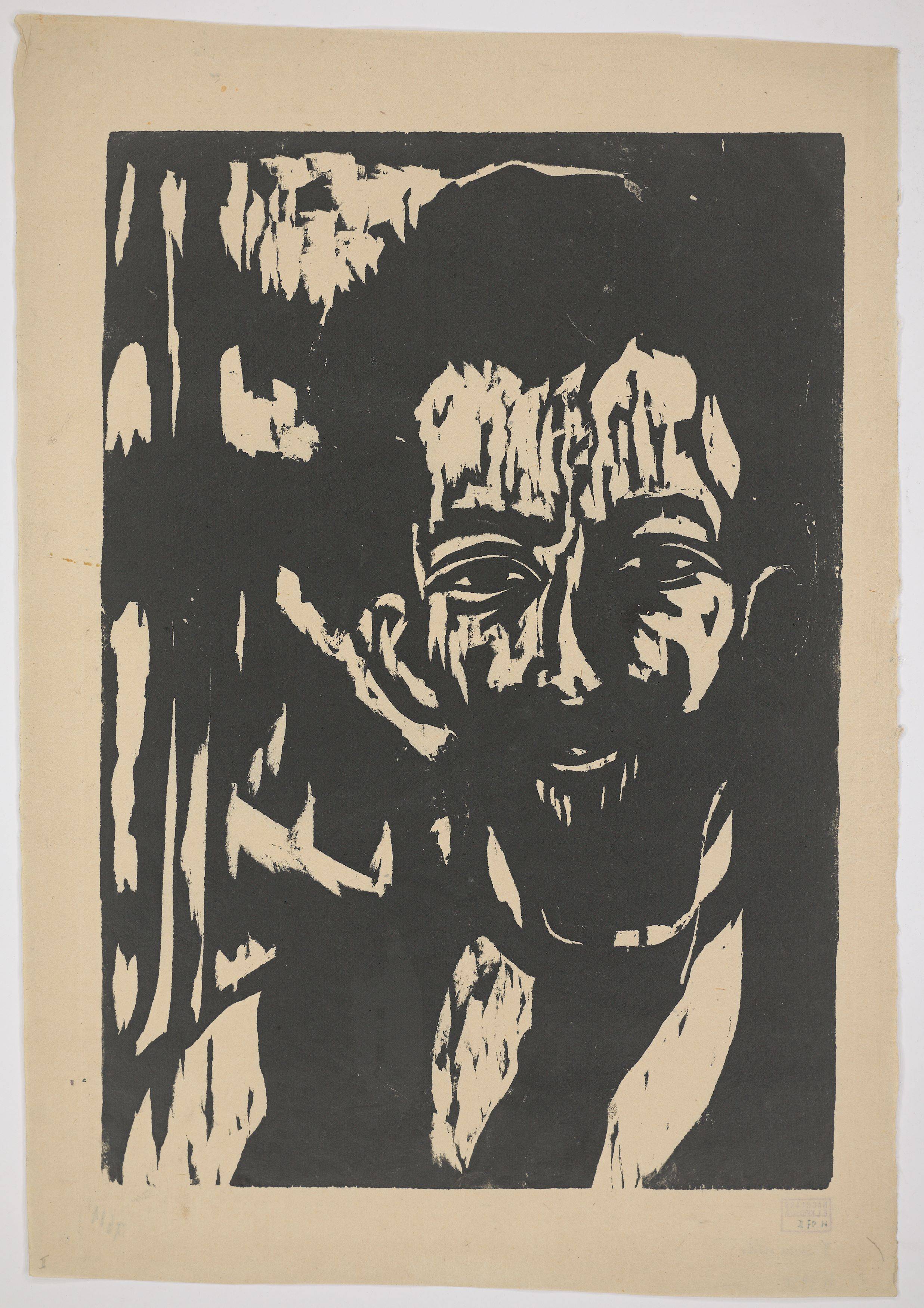 This picture shows the following artwork: Ernst Ludwig Kirchner. ”Portrait Alex (Alexander Gerbig)”. 1908.