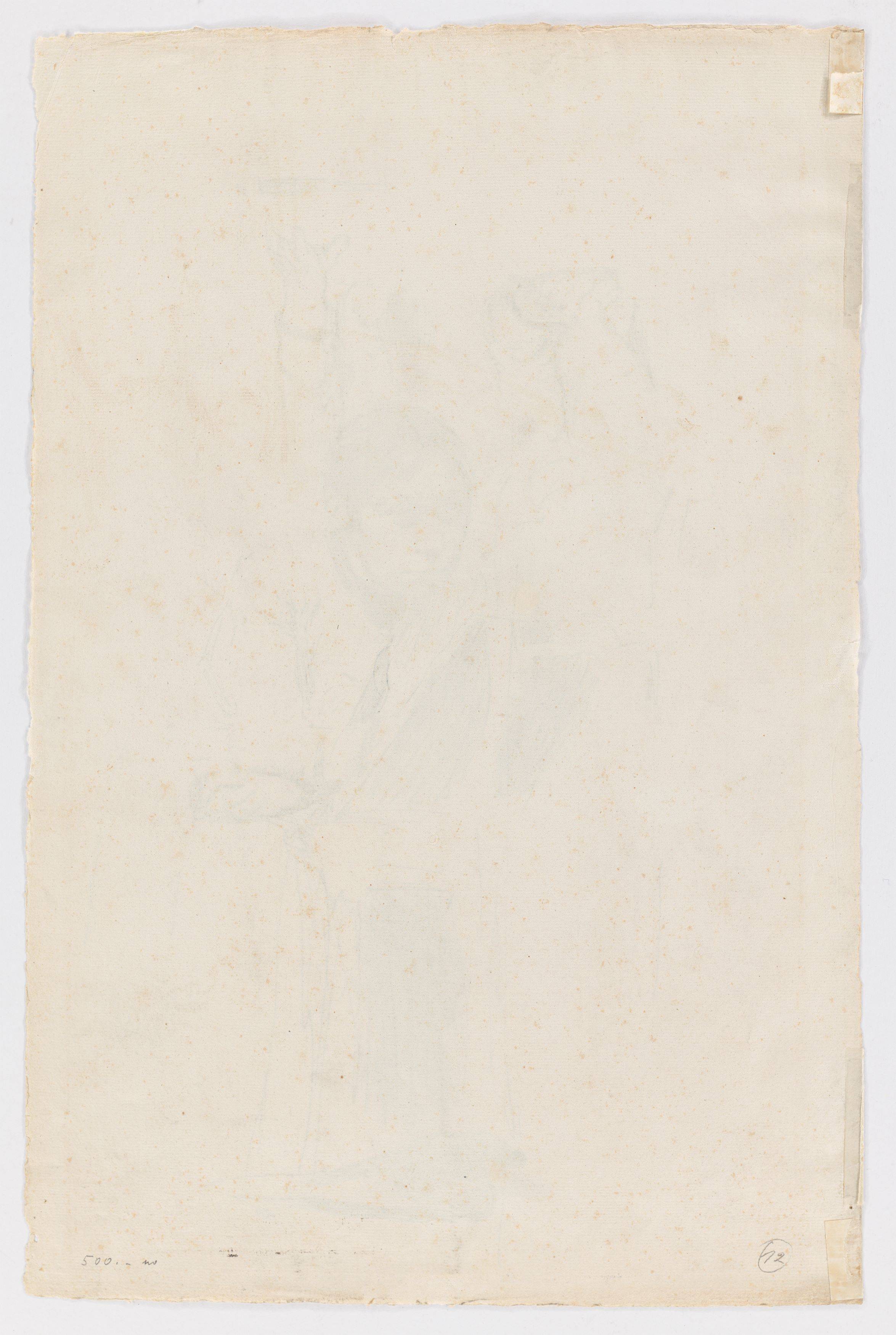 Auf diesem Bild ist das folgende Kunstwerk zu sehen: Käthe Kollwitz. „Selbstbildnis, vor einem Stuhl kniend“. Um 1891.