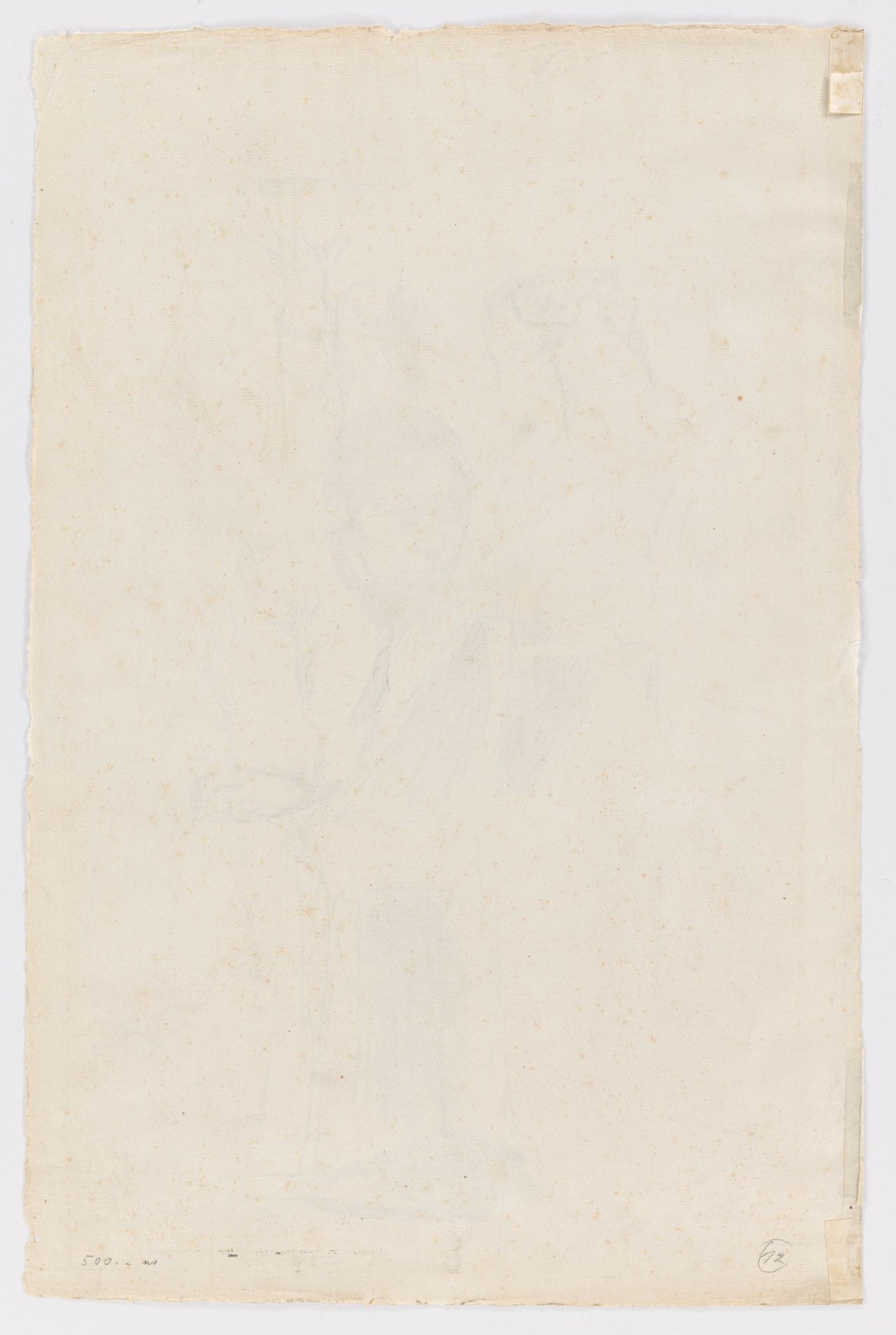 Auf diesem Bild ist das folgende Kunstwerk zu sehen: Käthe Kollwitz. „Selbstbildnis, vor einem Stuhl kniend“. Um 1891.