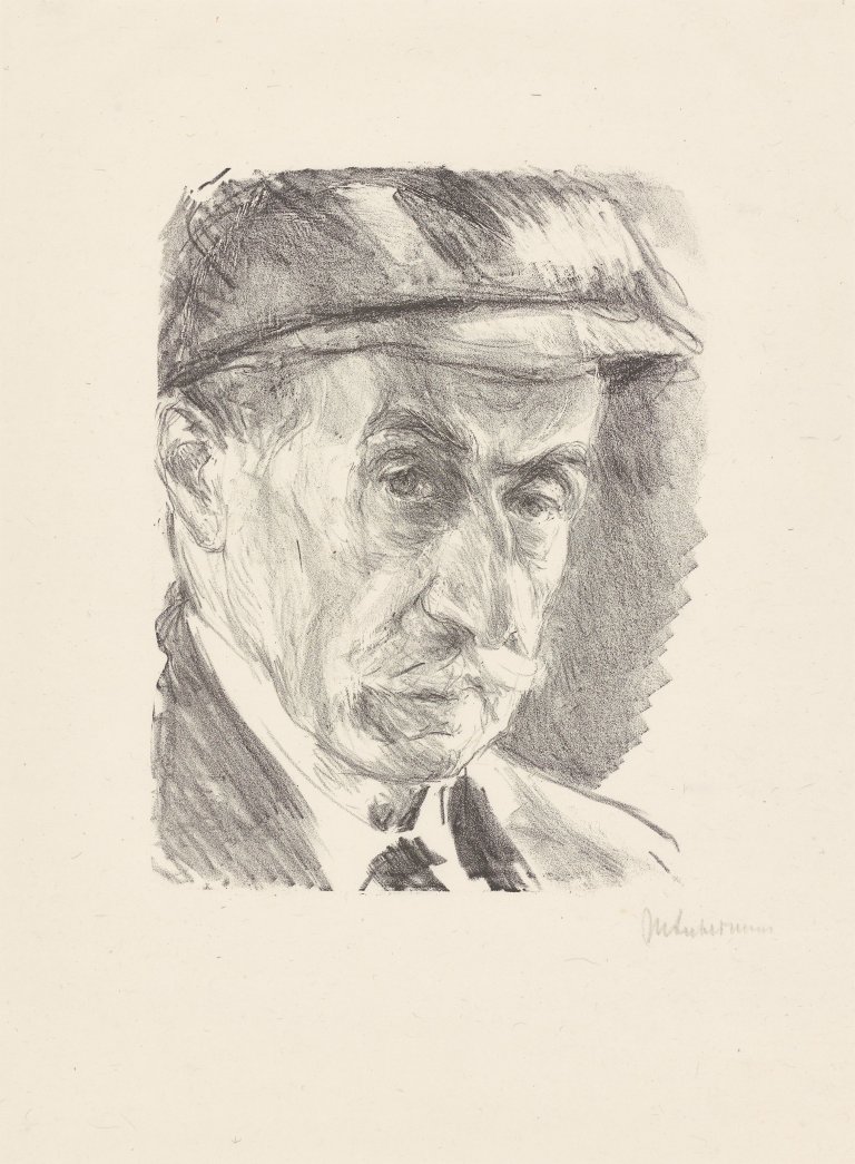 This picture shows the following artwork: Max Liebermann. ”Selbstbildnis mit Mütze”. 1927.
