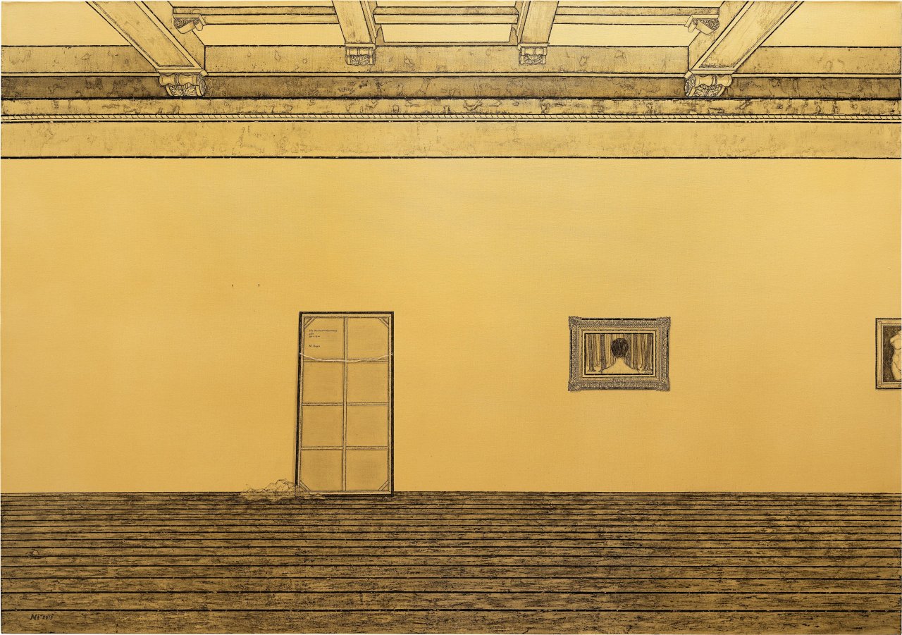 Auf diesem Bild ist das folgende Kunstwerk zu sehen: Ni Youyu. Three Persons Who Can't Meet in the Same Museum. 2015.