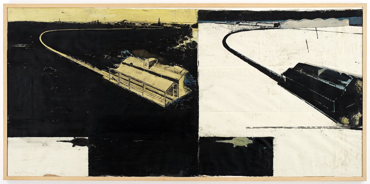 Auf diesem Bild ist das folgende Kunstwerk zu sehen: Neo Rauch. Stationen. 1995.