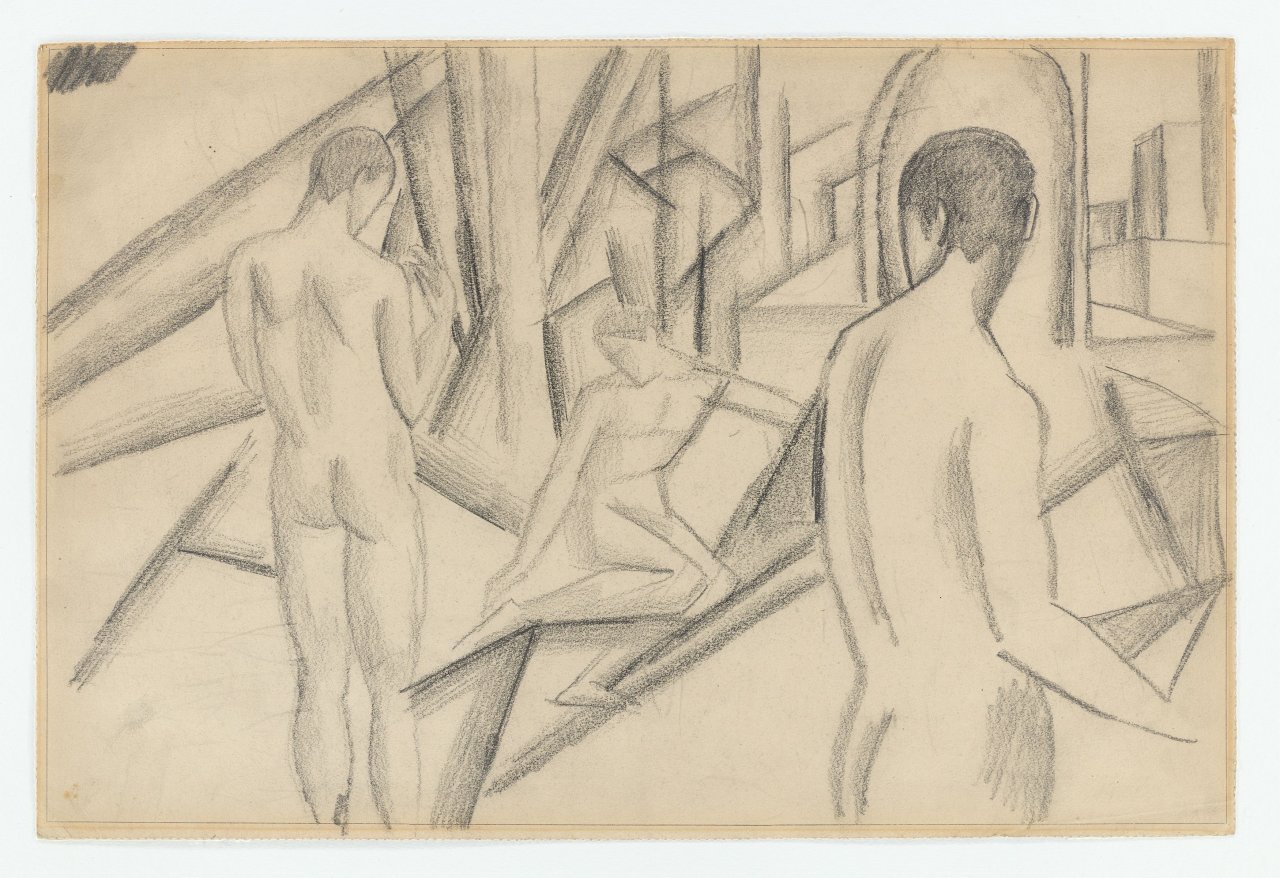 Auf diesem Bild ist das folgende Kunstwerk zu sehen: August Macke. „Jünglinge“. 1911.