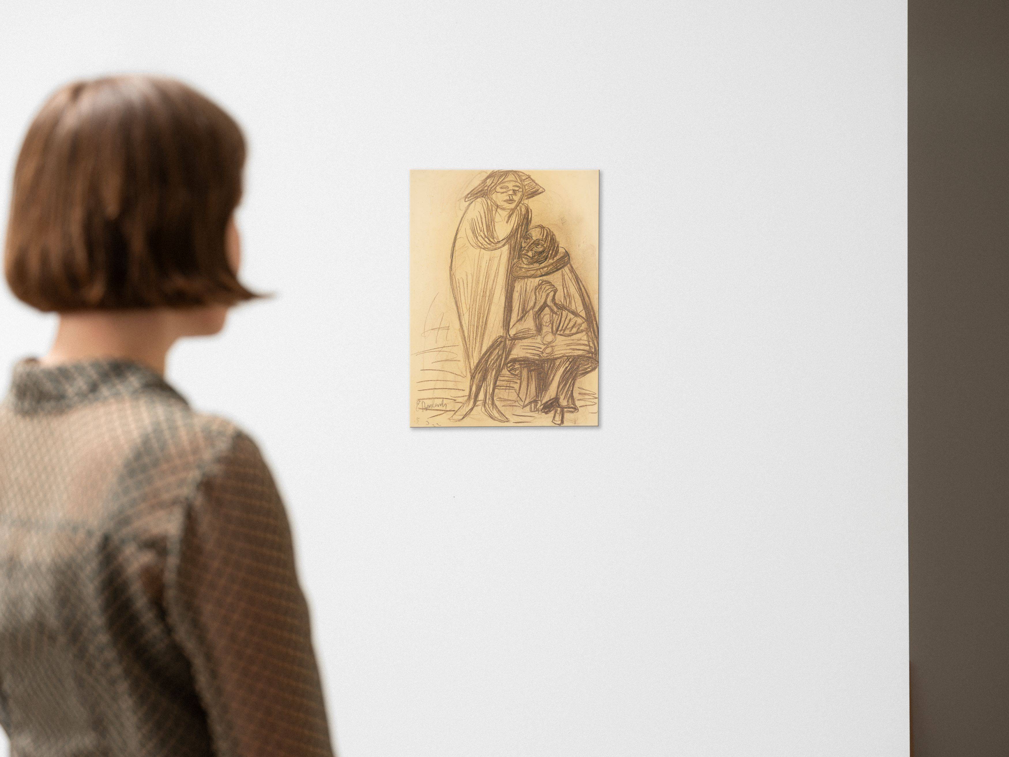 This picture shows the following artwork: Ernst Barlach. ”Pierrot und Colombine”. 1922.