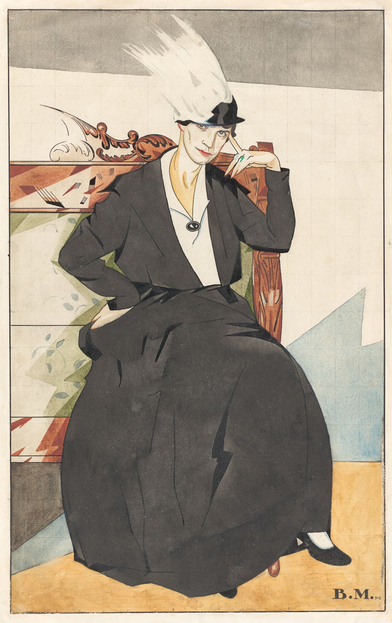 This picture shows the following artwork: Wassili Nikolajewitsch Masjutin. ”Der Transvestit”. 1918.