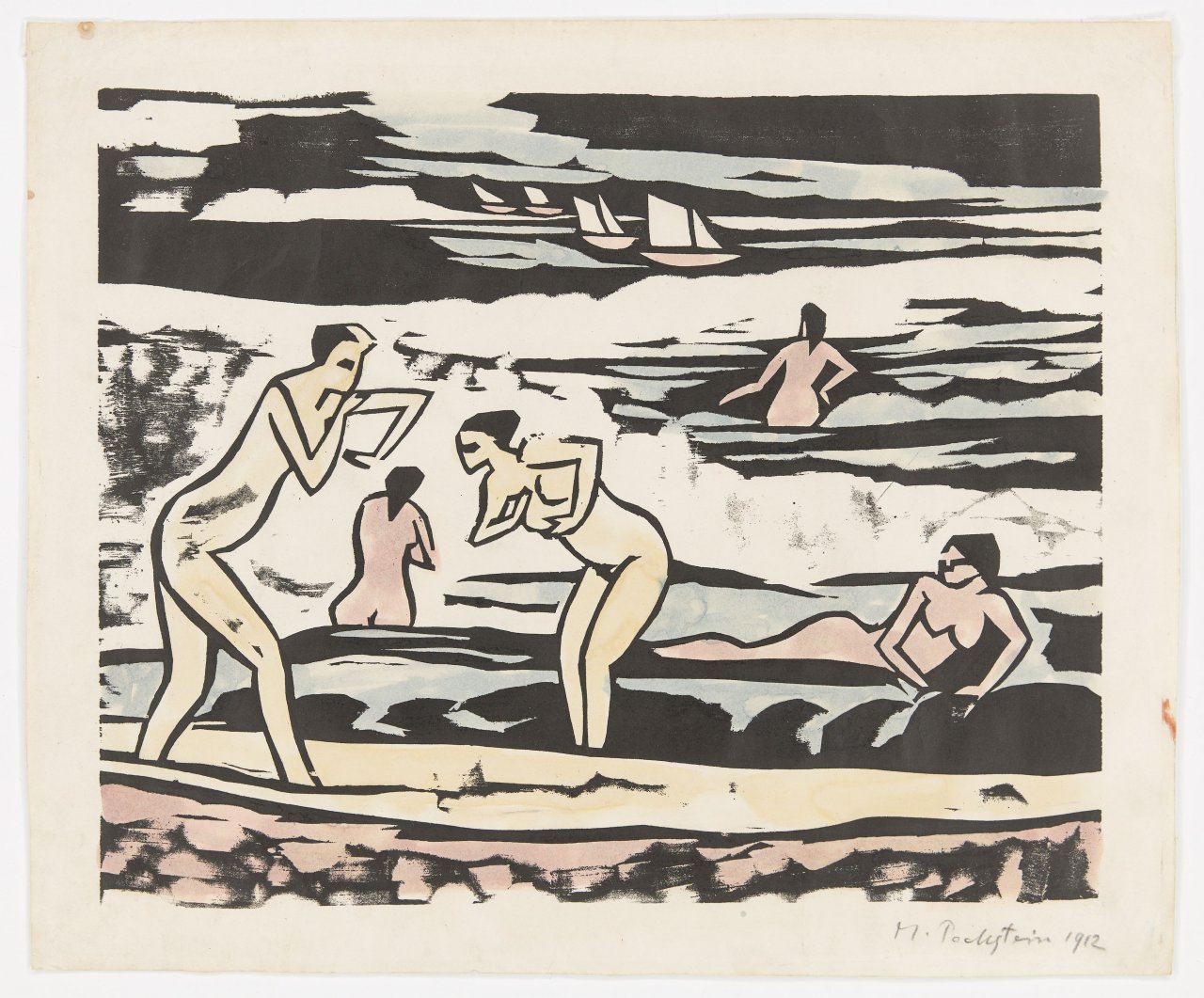 This picture shows the following artwork: Max Pechstein. ”Badende IX”. 1912.