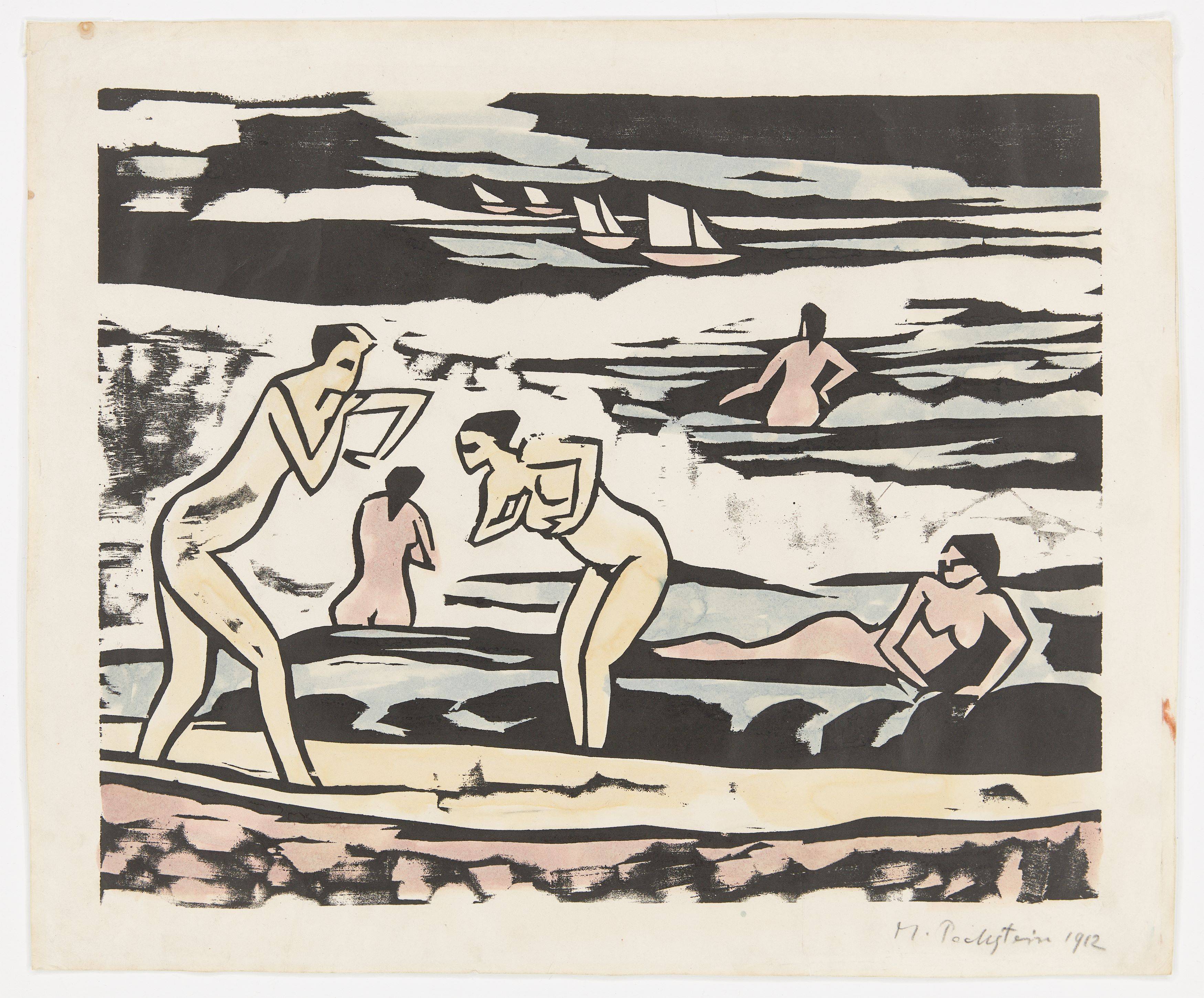 This picture shows the following artwork: Max Pechstein. ”Badende IX”. 1912.