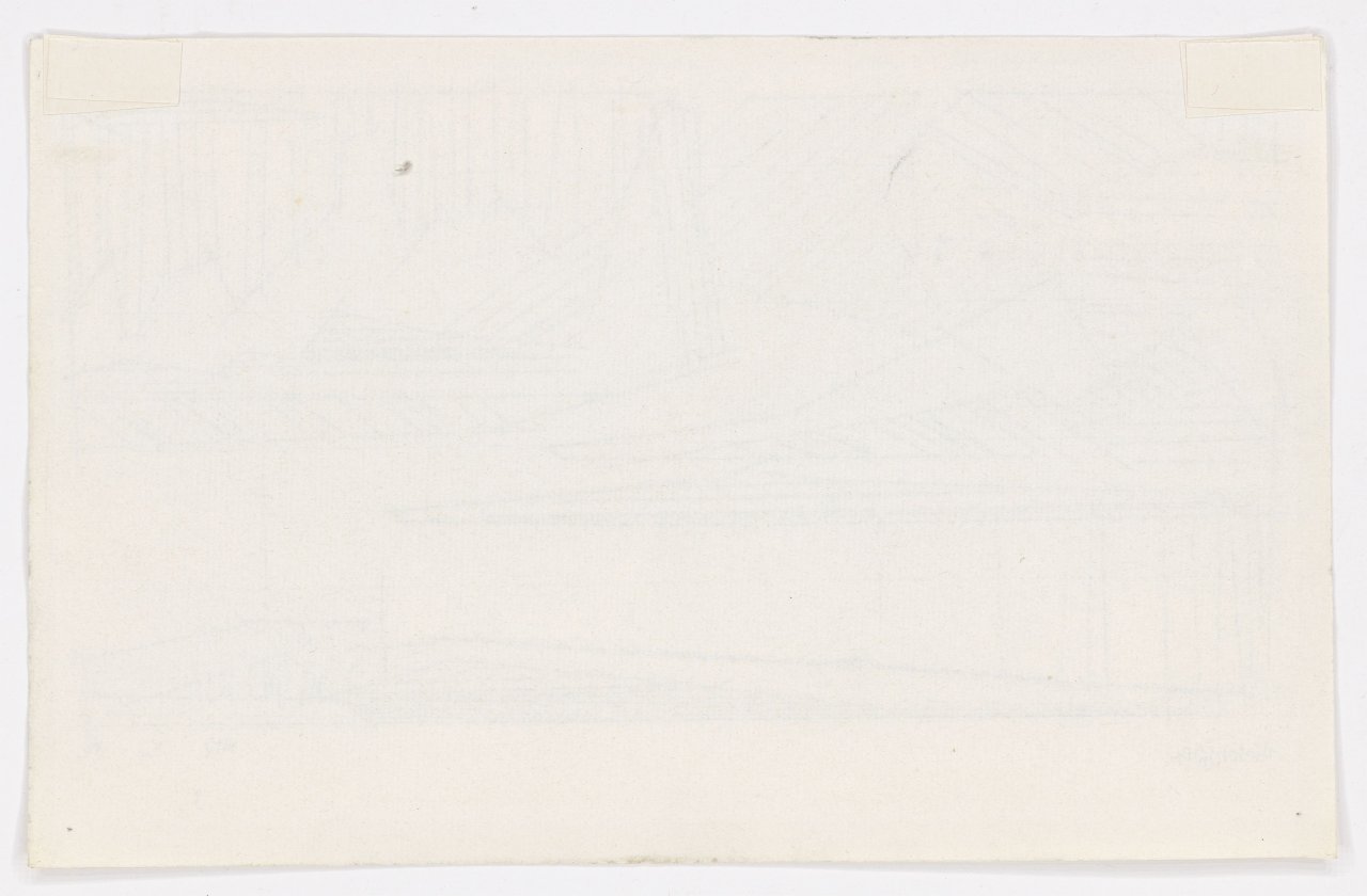 This picture shows the following artwork: Lyonel Feininger. River landscape. 1954.