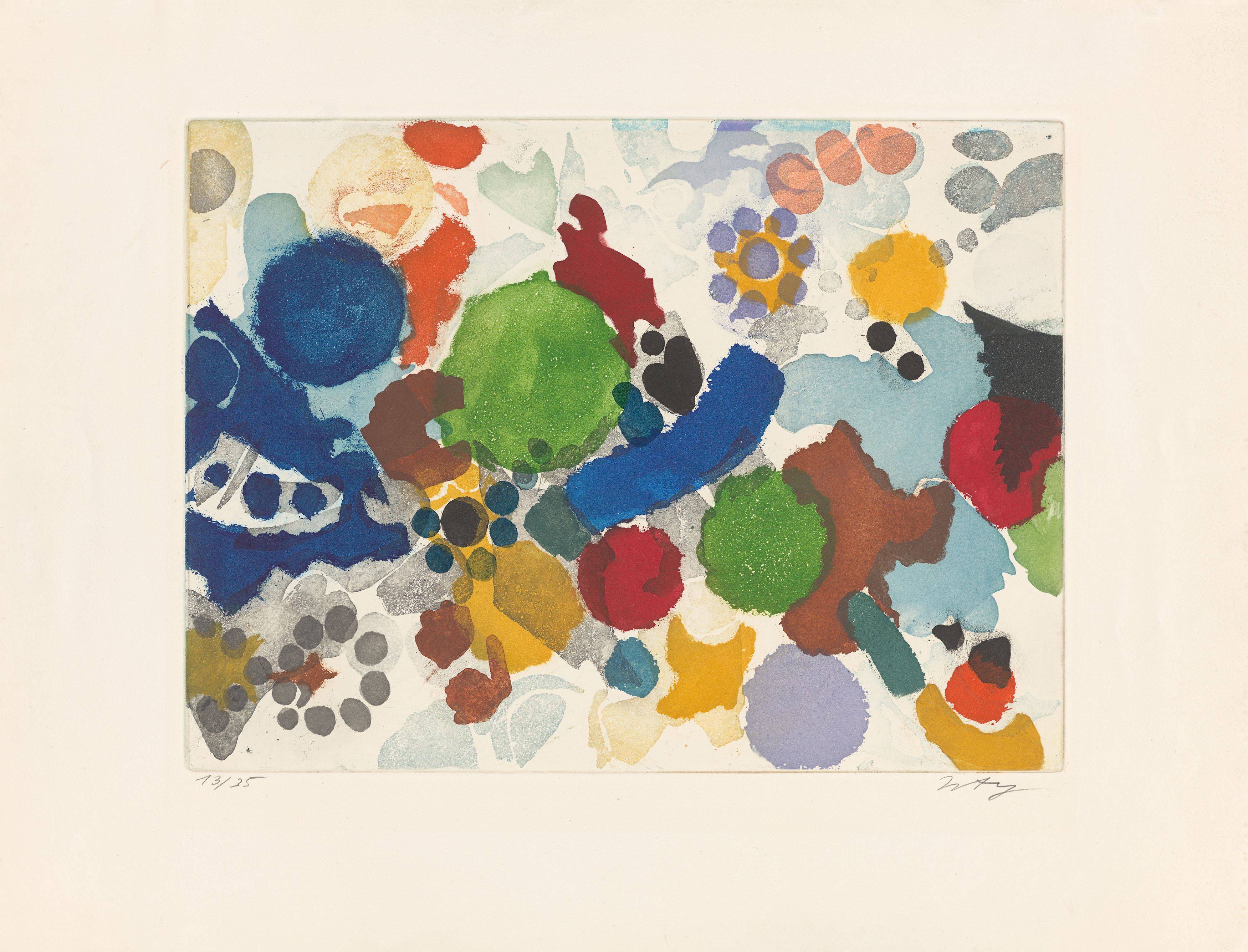 Auf diesem Bild ist das folgende Kunstwerk zu sehen: Ernst Wilhelm Nay. Ohne Titel. 1957.