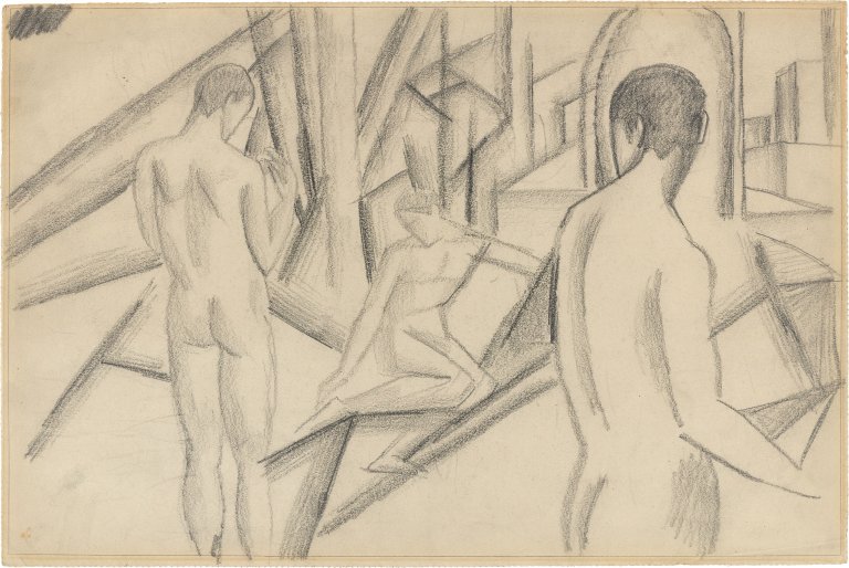 Auf diesem Bild ist das folgende Kunstwerk zu sehen: August Macke. „Jünglinge“. 1911.