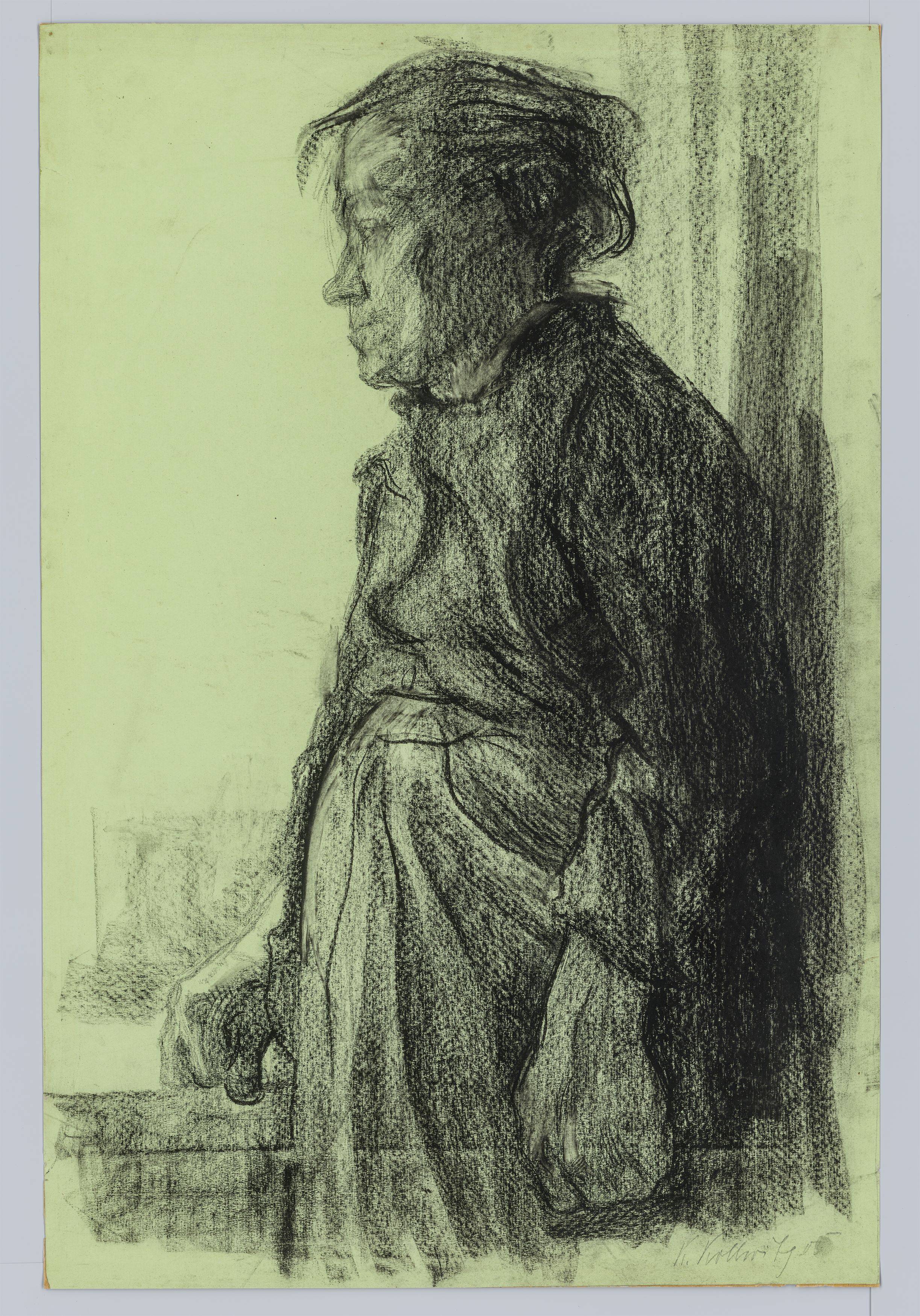 This picture shows the following artwork: Käthe Kollwitz. ”Stehende Arbeiterfrau”. 1908.