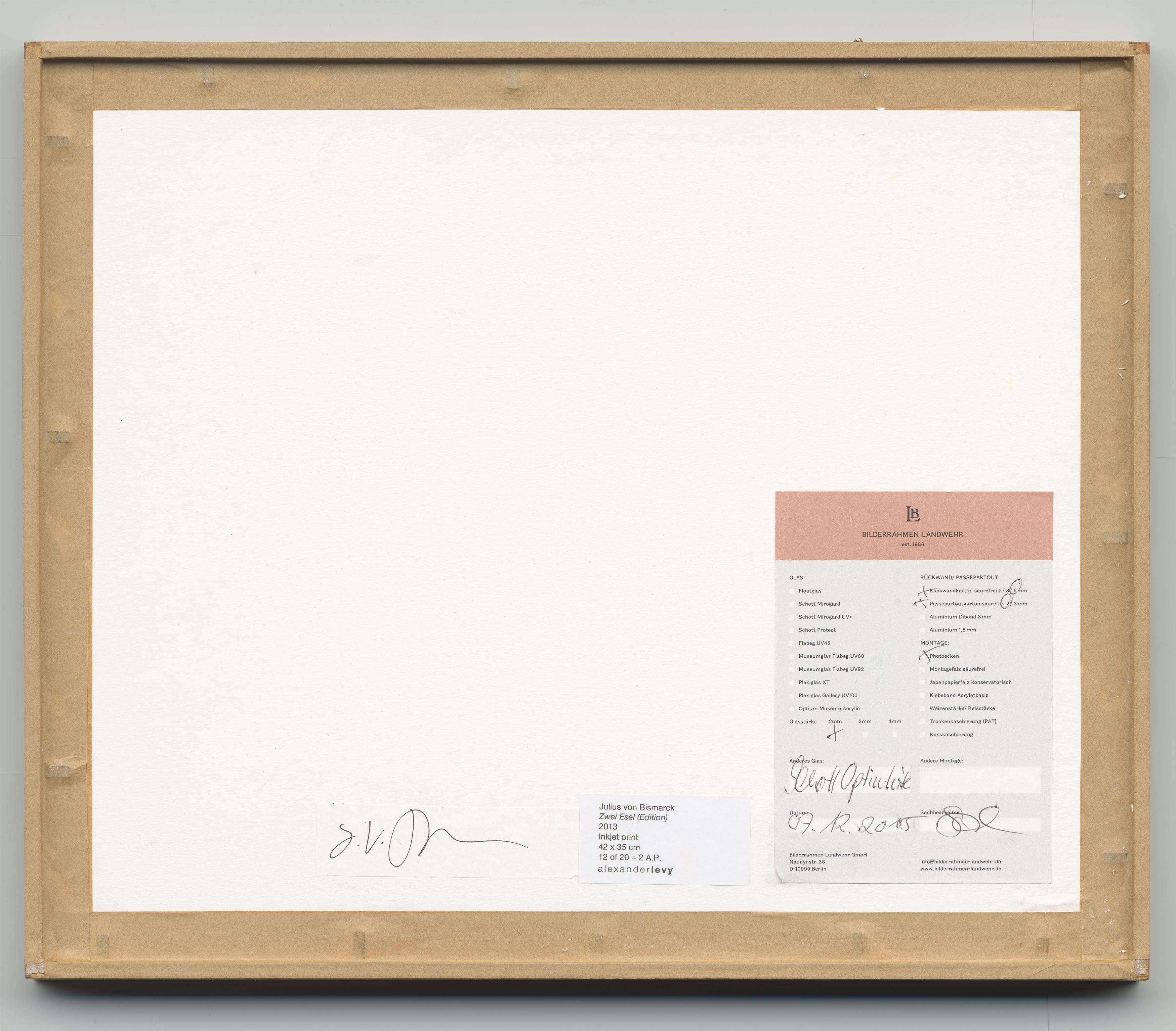 This picture shows the following artwork: Julius von Bismarck. ”Zwei Esel (Edition)”. 2013.