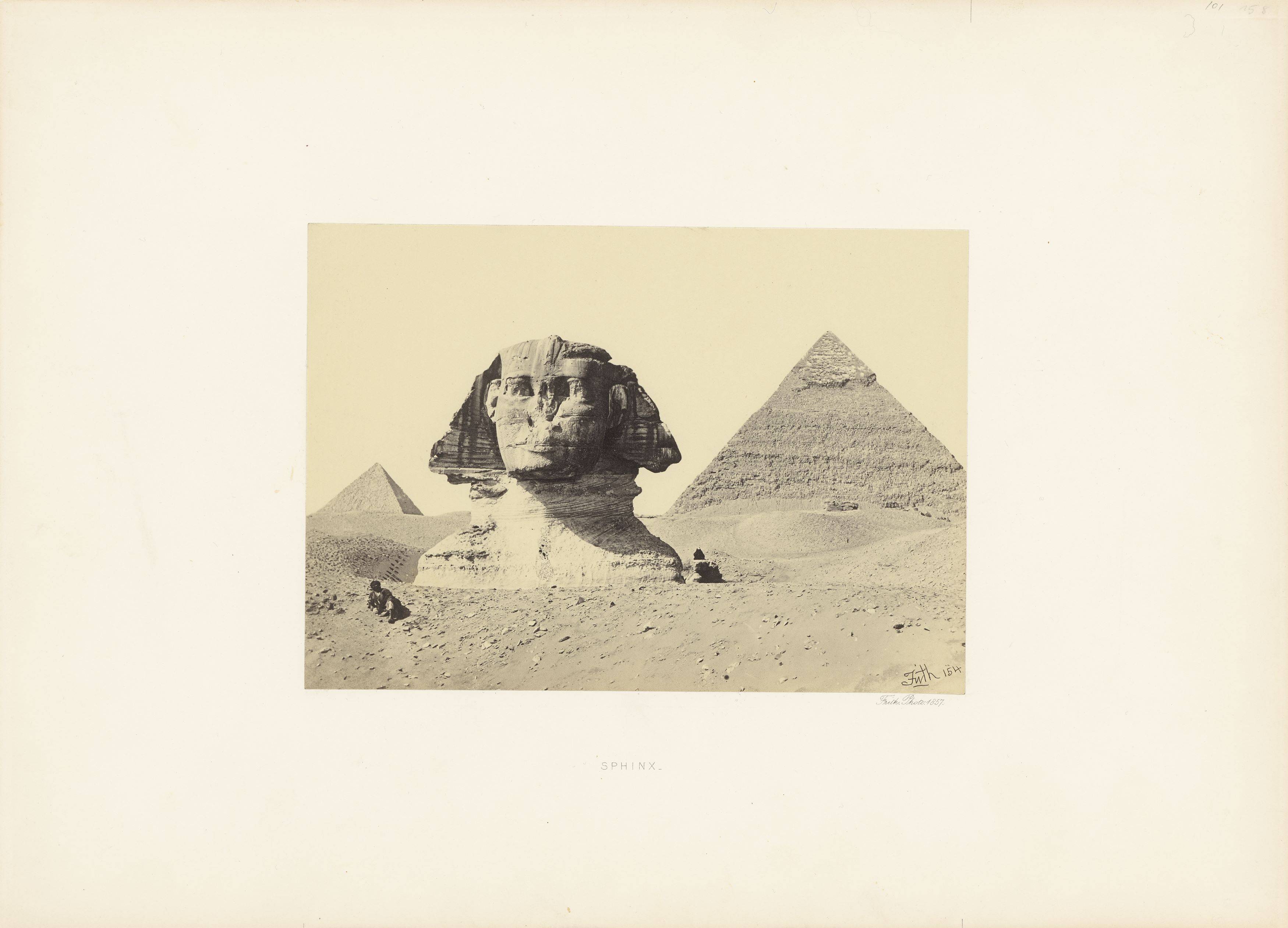This picture shows the following artwork: Francis Frith. Sphinx / The Great Piramid, From the Plain / The Second Piramid, From the Plain. Each 1857.