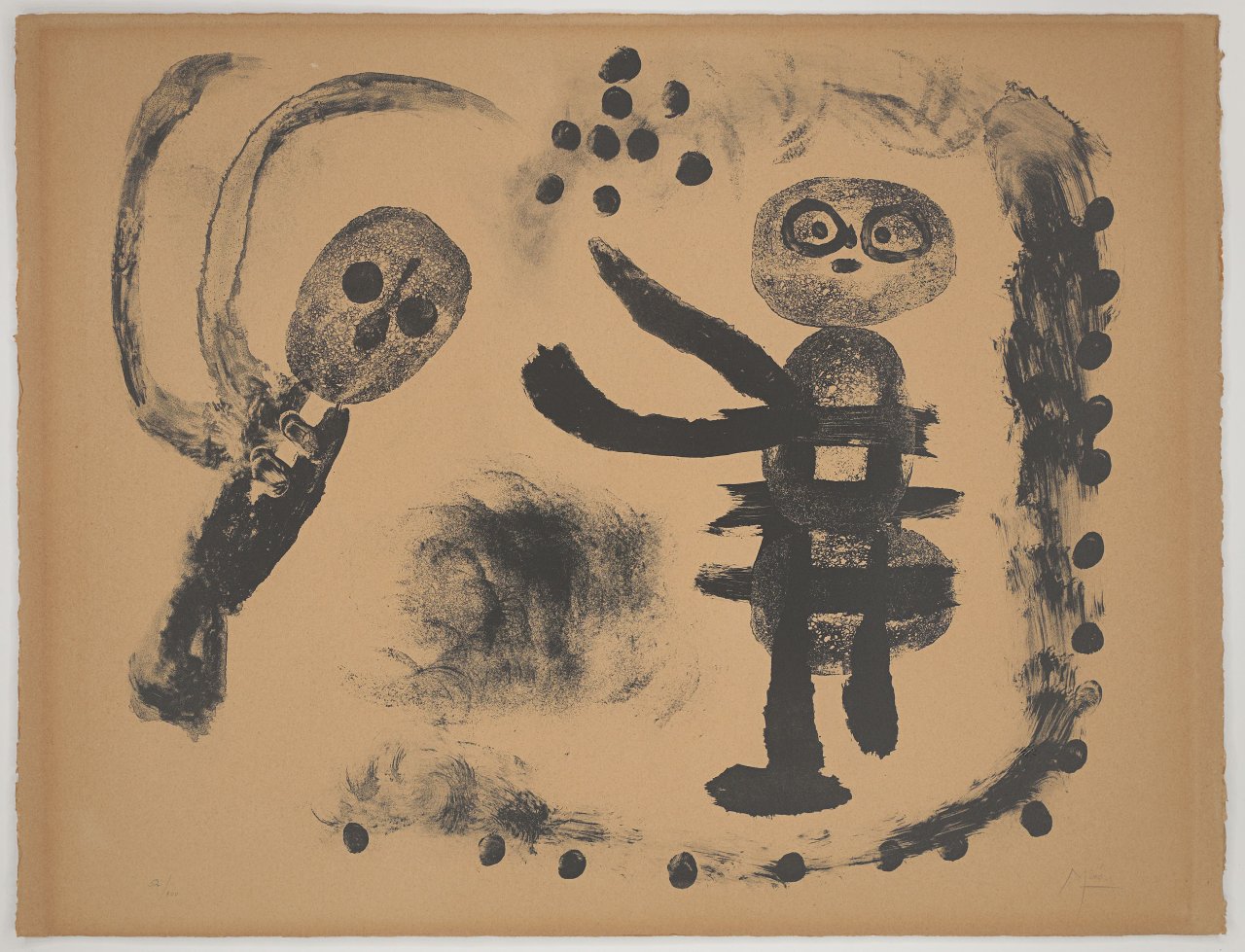 Auf diesem Bild ist das folgende Kunstwerk zu sehen: Joan Miró. „Petite fille au bois“. 1958.