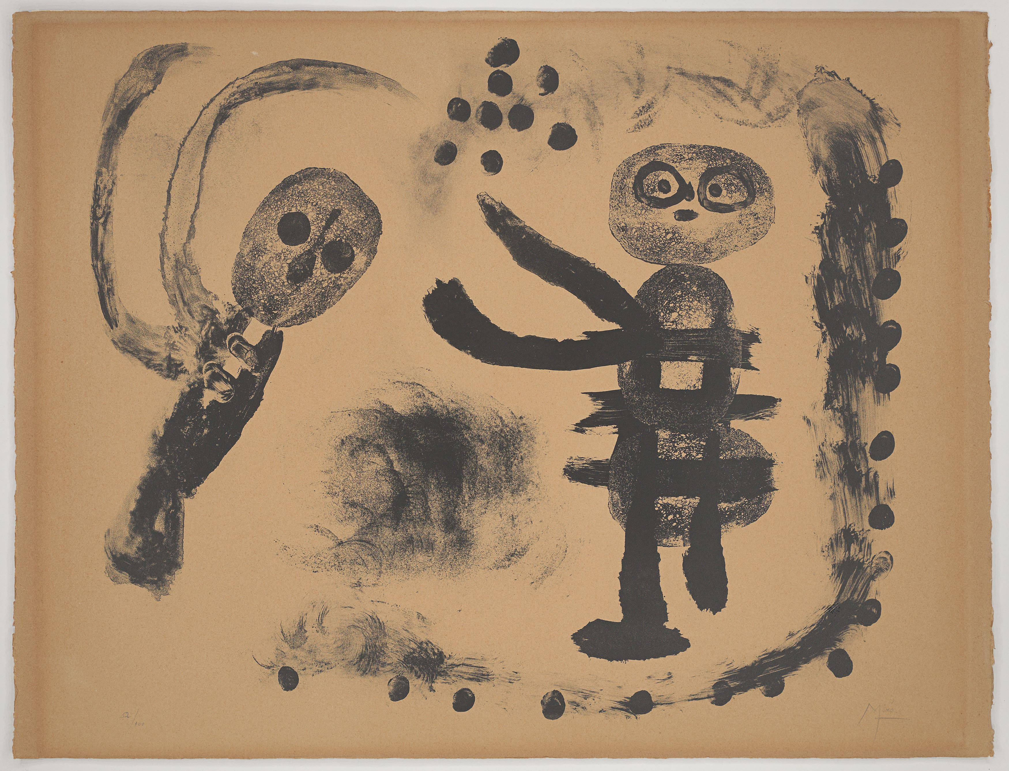 Auf diesem Bild ist das folgende Kunstwerk zu sehen: Joan Miró. „Petite fille au bois“. 1958.