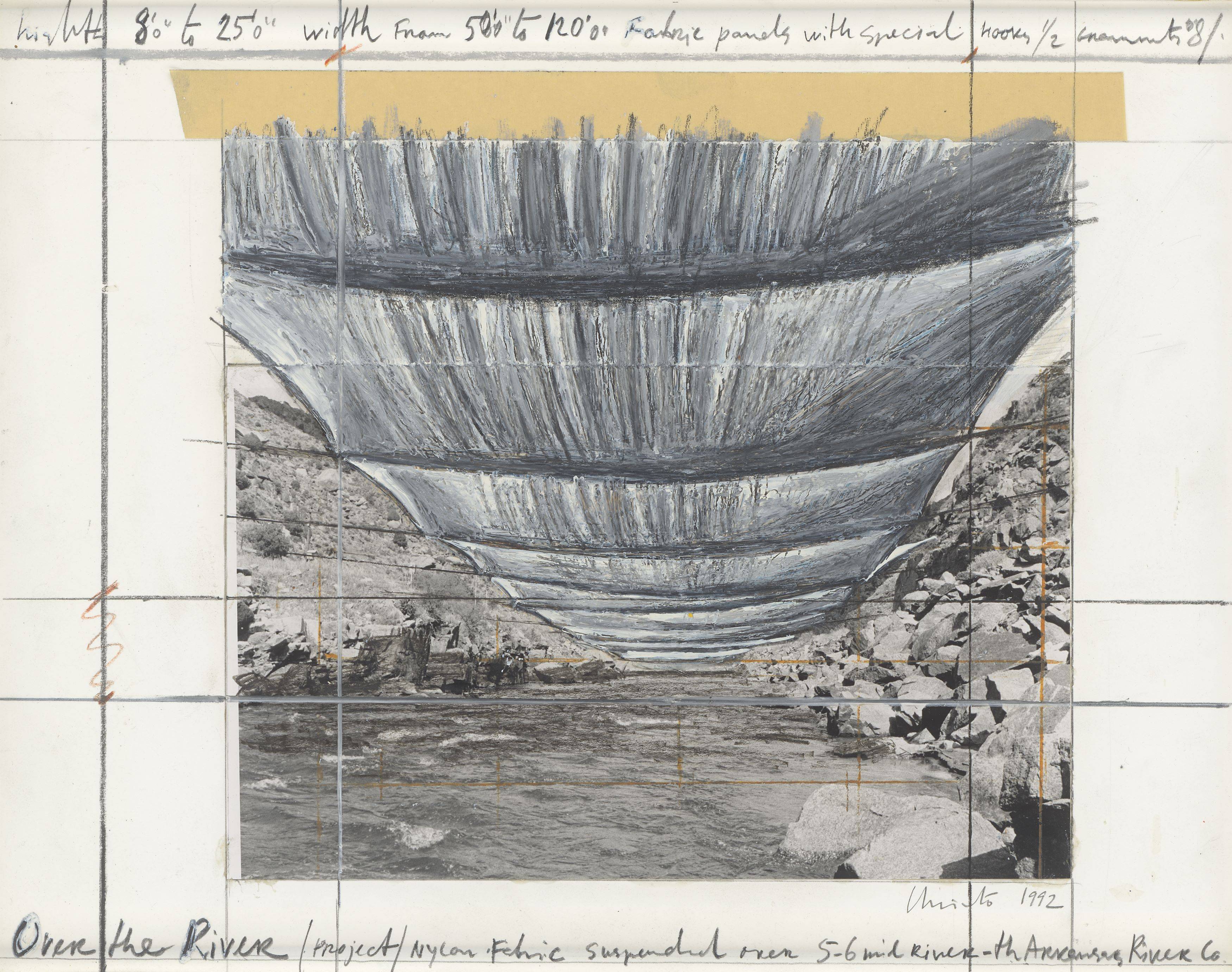 This picture shows the following artwork:  Christo. ”Over the River (Project)”. 1992.