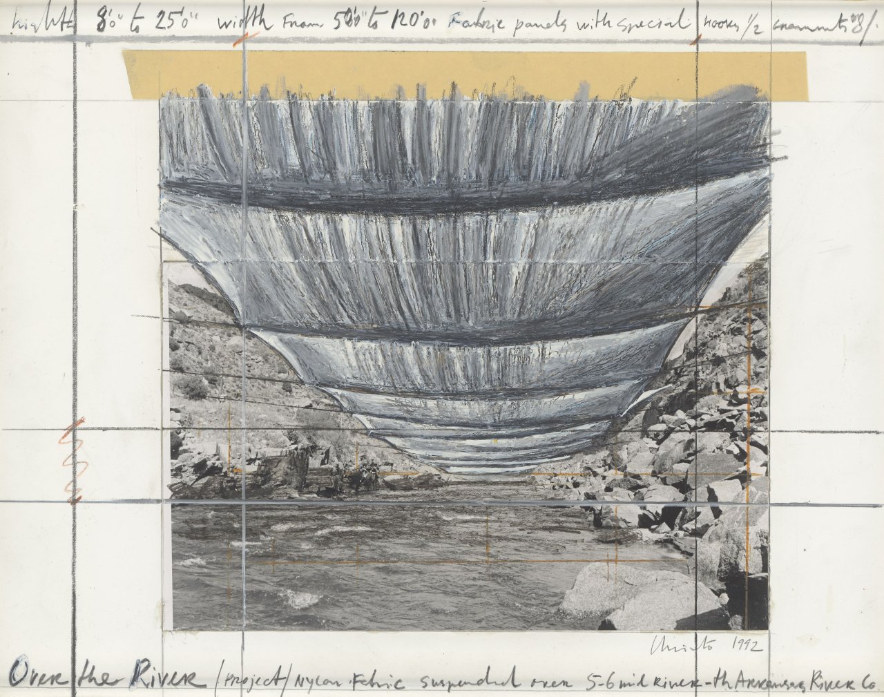 This picture shows the following artwork:  Christo. ”Over the River (Project)”. 1992.