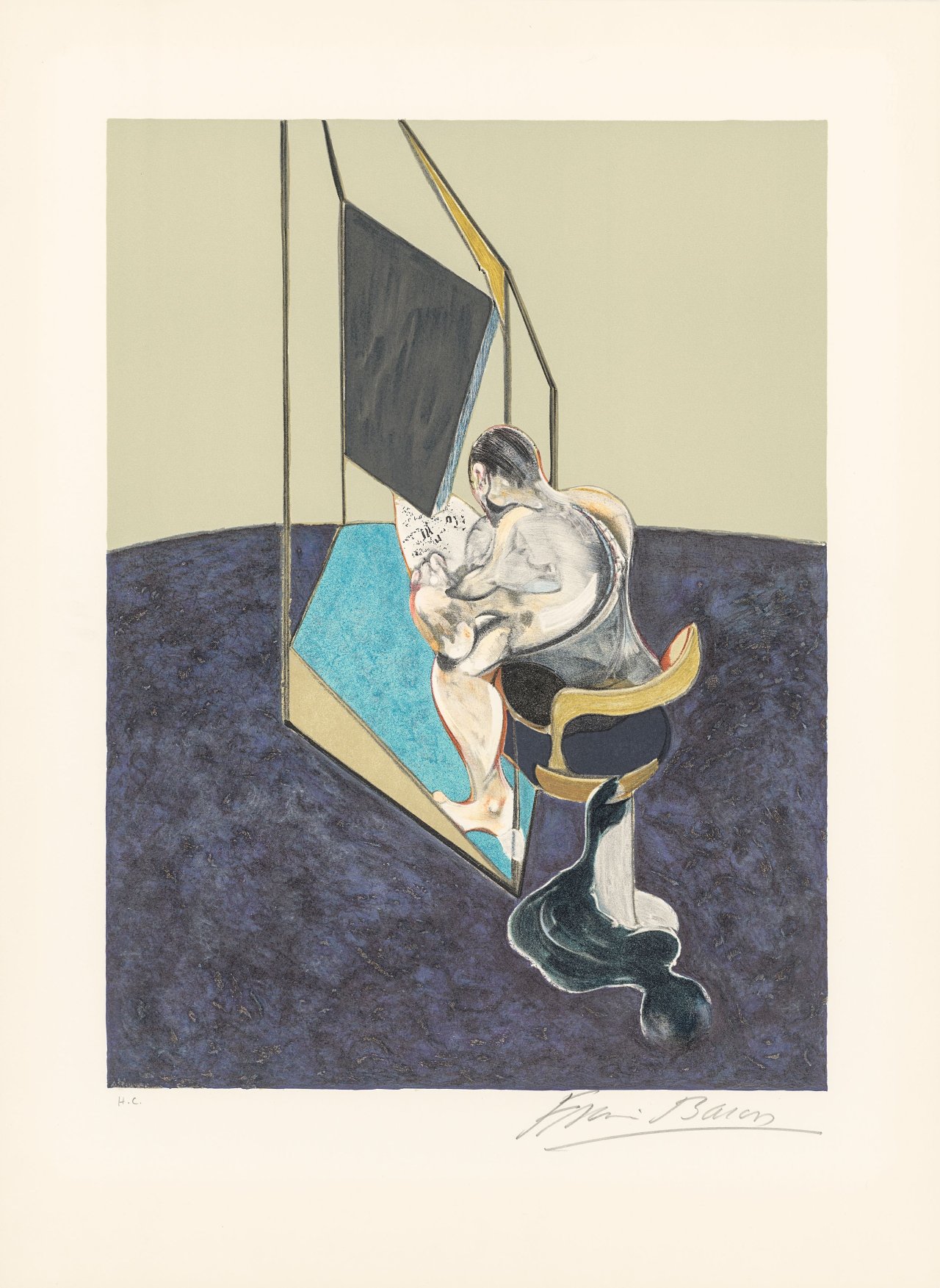 This picture shows the following artwork: Francis Bacon. ”Three studies of the male back”. 1987.