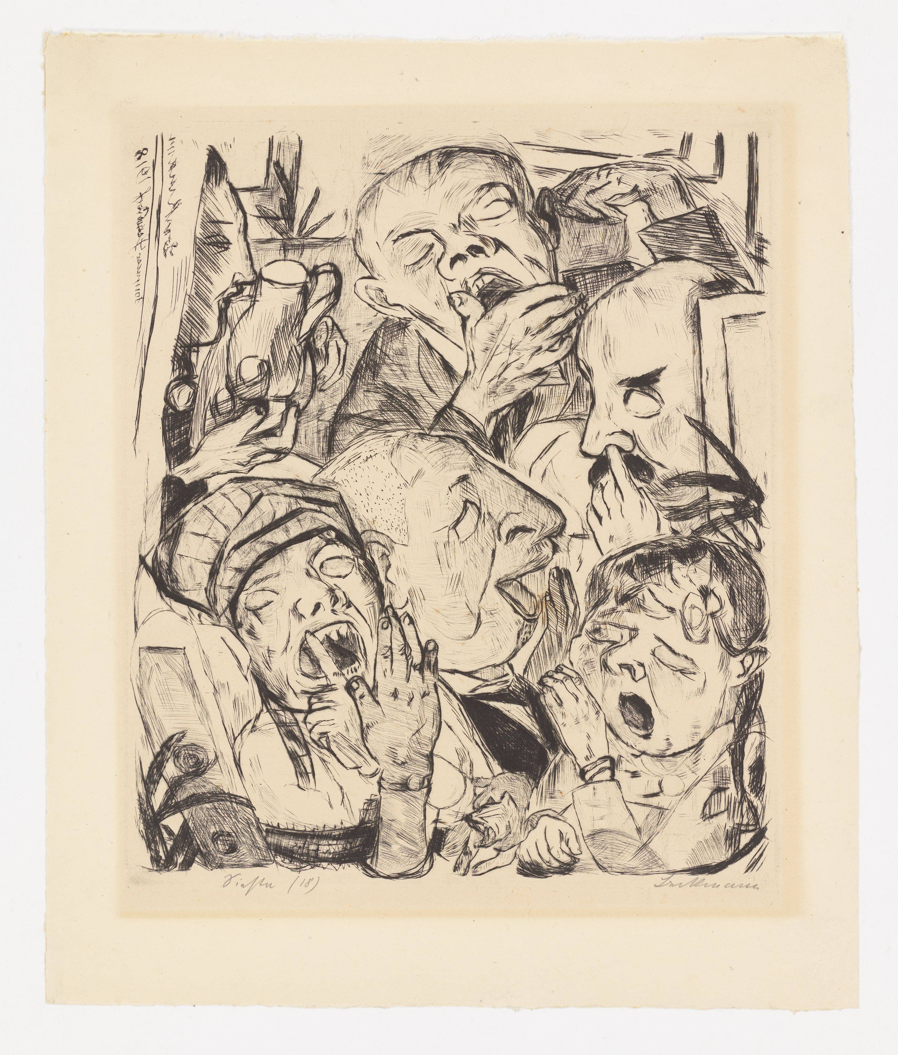 This picture shows the following artwork: Max Beckmann. ”Die Gähnenden”. 1918.