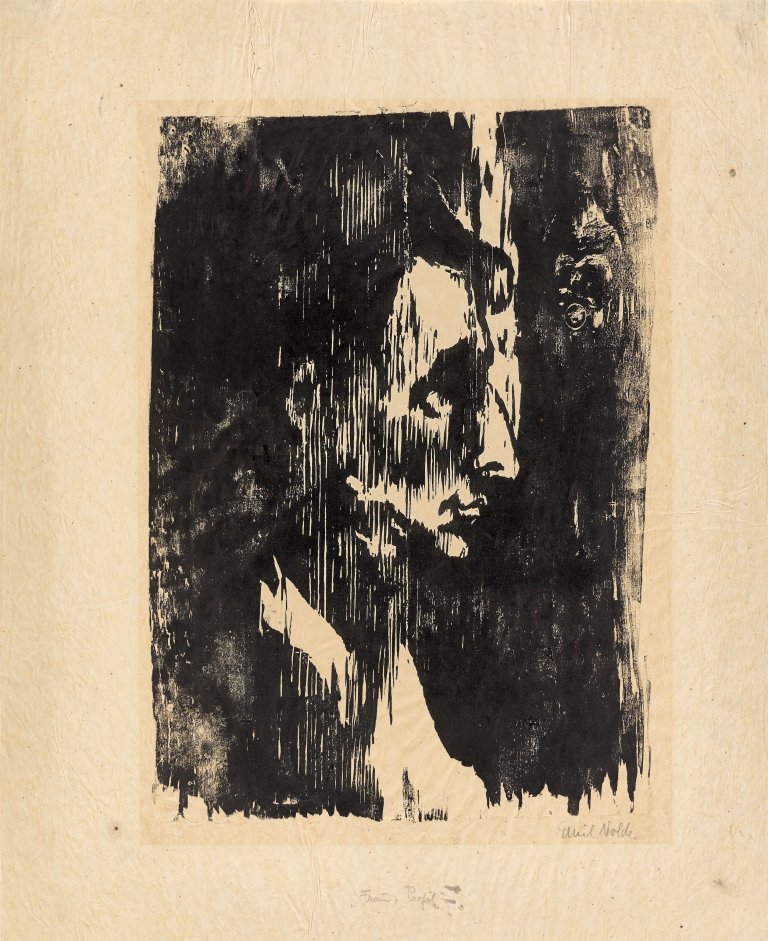 This picture shows the following artwork: Emil Nolde. ”Frau im Profil (Frau, Profil)”. 1910.