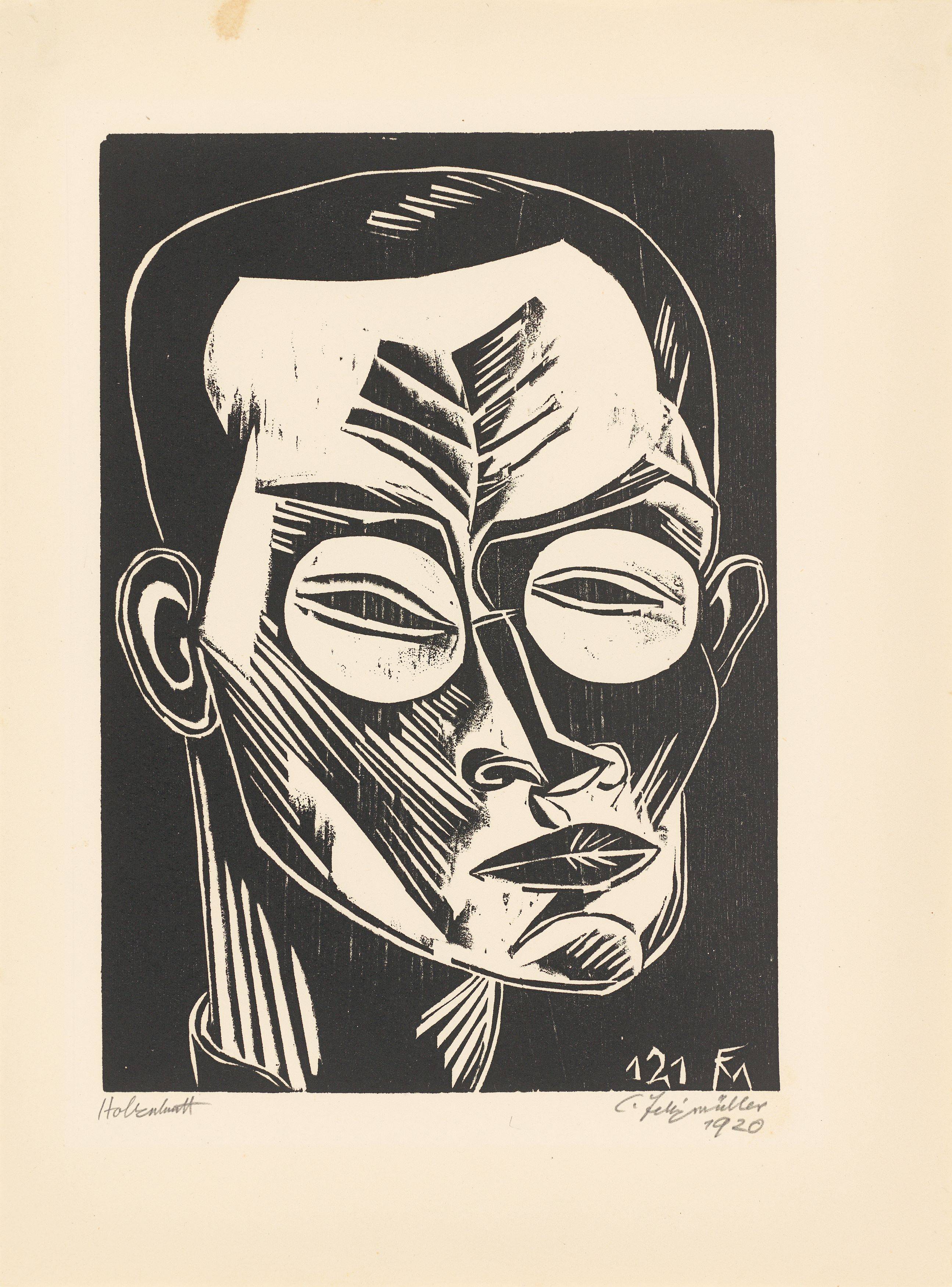 This picture shows the following artwork: Conrad Felixmüller. ”Selbstbildnis”. 1919/20.