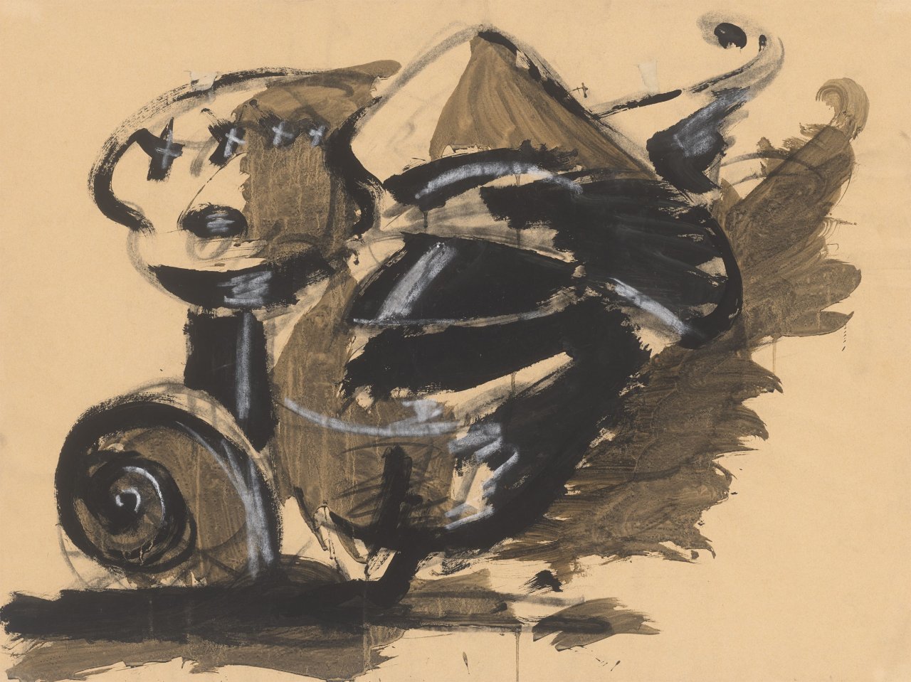 Auf diesem Bild ist das folgende Kunstwerk zu sehen: Markus Lüpertz. Arrangement für eine Mütze. 1973.