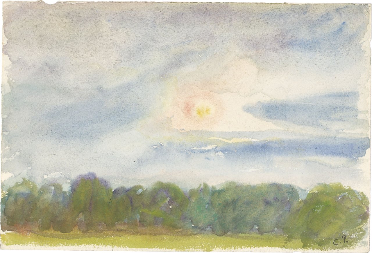 This picture shows the following artwork: Camille Pissarro. ”Paysage”. Circa 1890.