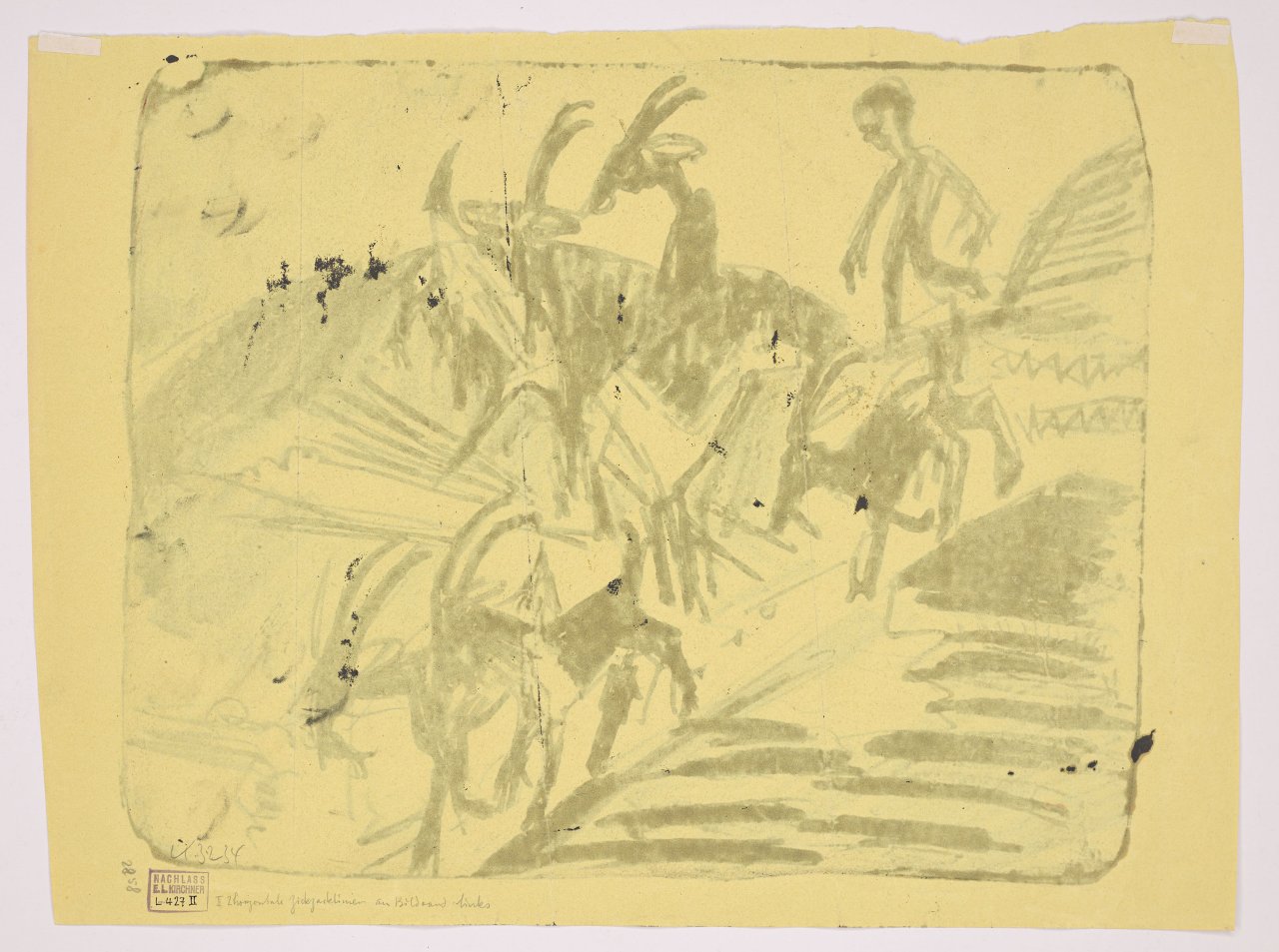 Auf diesem Bild ist das folgende Kunstwerk zu sehen: Ernst Ludwig Kirchner. „Ziegenherde“. 1922.