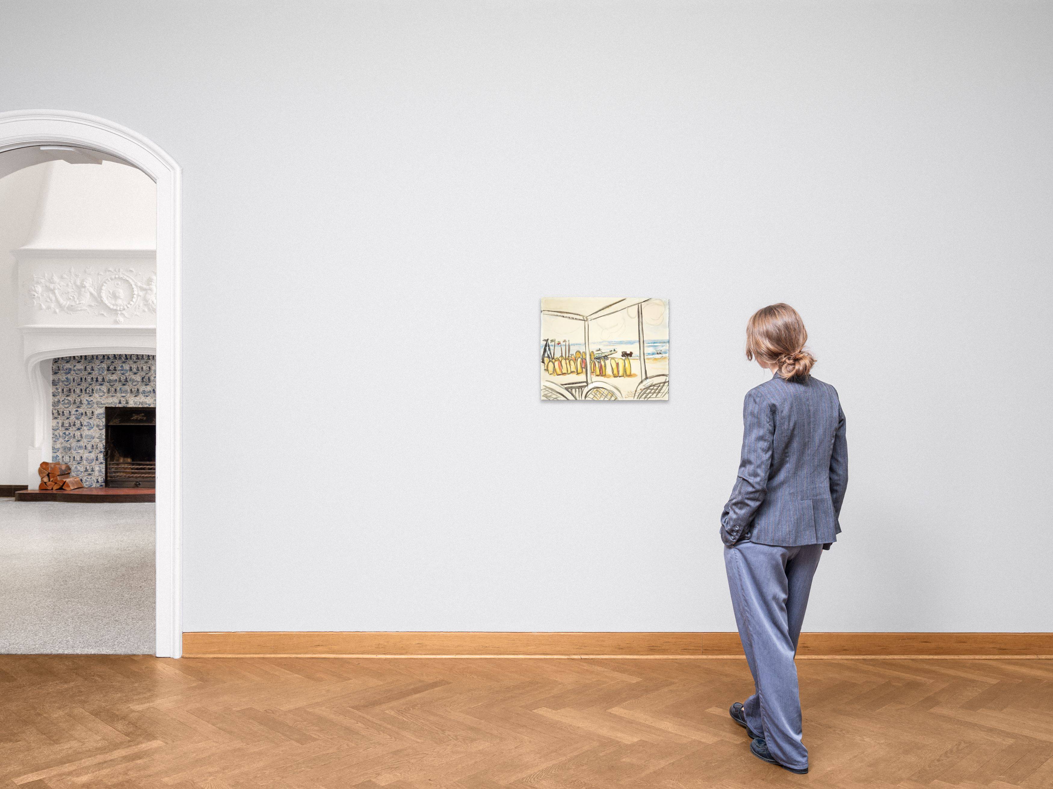 This picture shows the following artwork: Max Beckmann. ”Strandansicht von der Terrasse aus gesehen”. 1935.