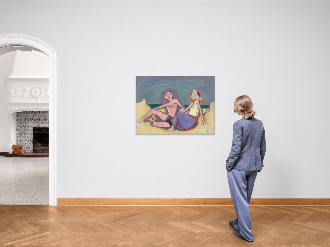 Auf diesem Bild ist das folgende Kunstwerk zu sehen: Karl Hofer. „Paar am Strand“. 1953.