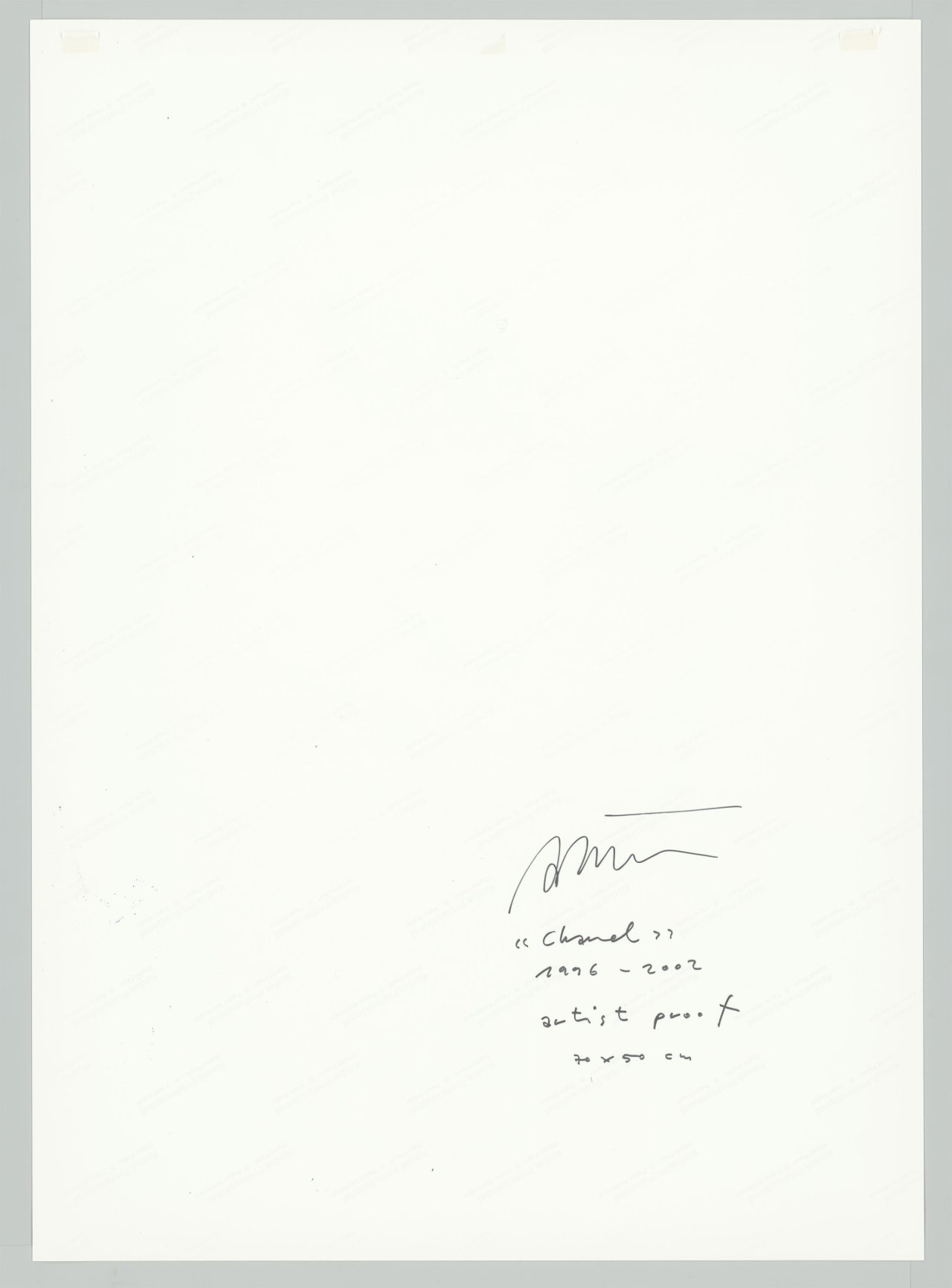 This picture shows the following artwork: Daniele Buetti. ”Chanel”, from the series ”Looking for Love”. 1996-2002.