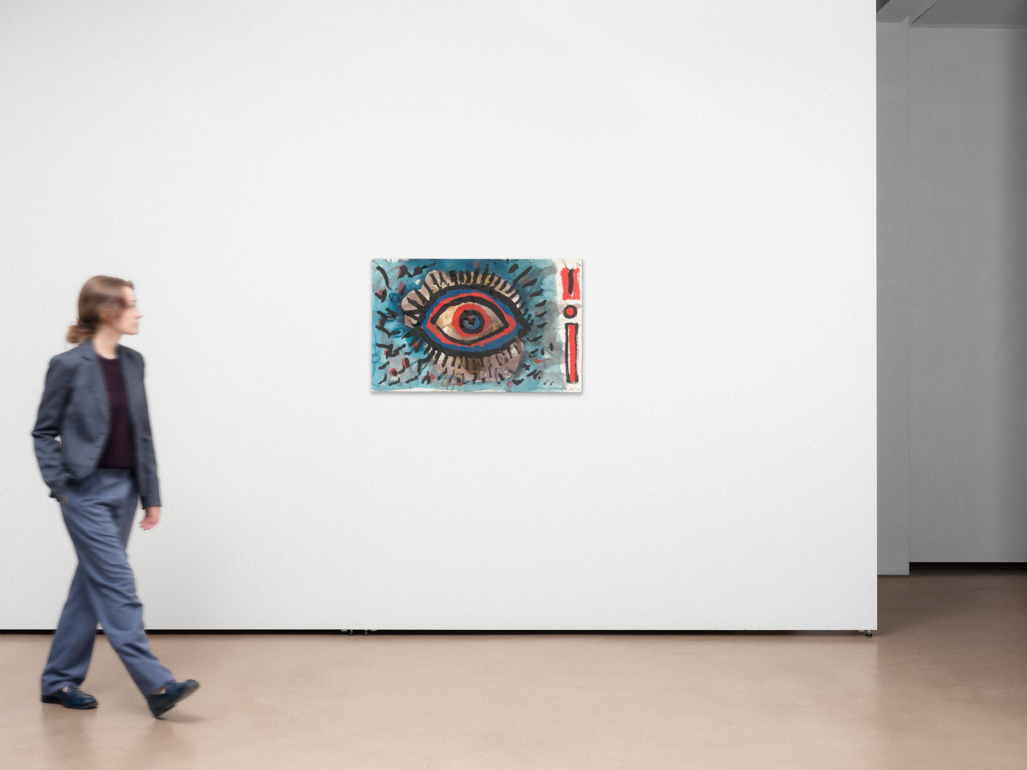 This picture shows the following artwork: A.R. Penck. ”Auge (hinter TM)”. 1989.