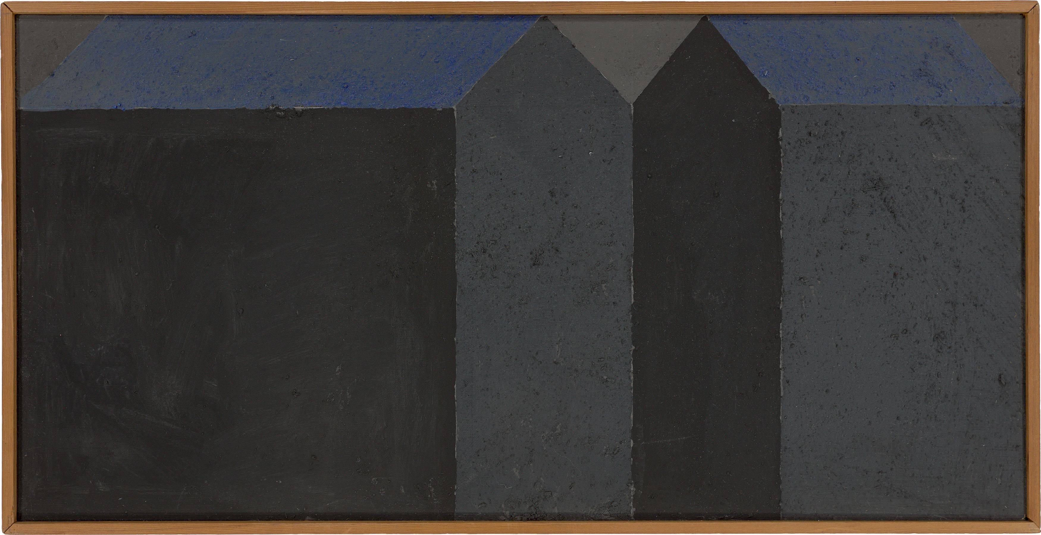 This picture shows the following artwork: Horst Antes. ”Häuserpaar 2”. 1989.