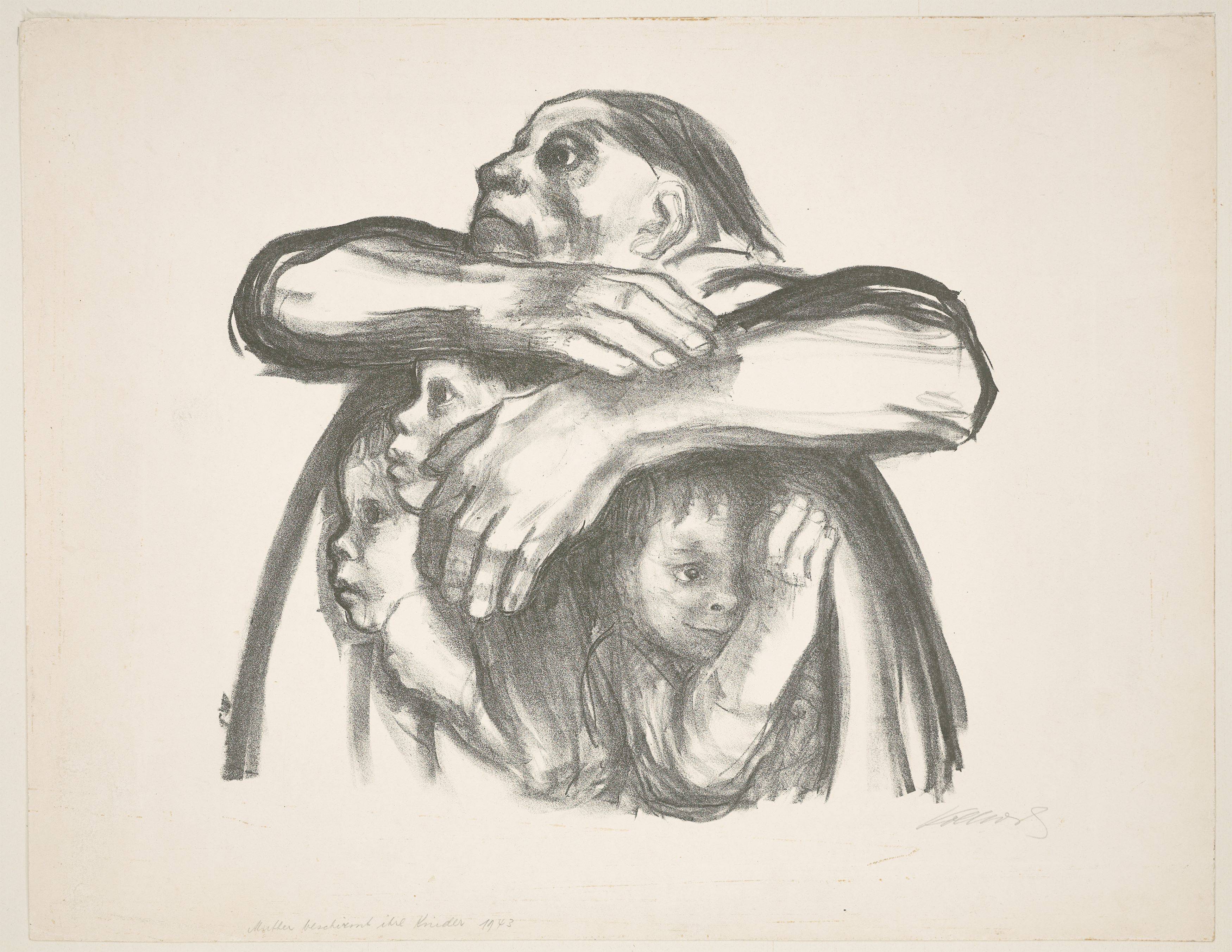 Auf diesem Bild ist das folgende Kunstwerk zu sehen: Käthe Kollwitz. „Saatfrüchte sollen nicht vermahlen werden“. 1941.