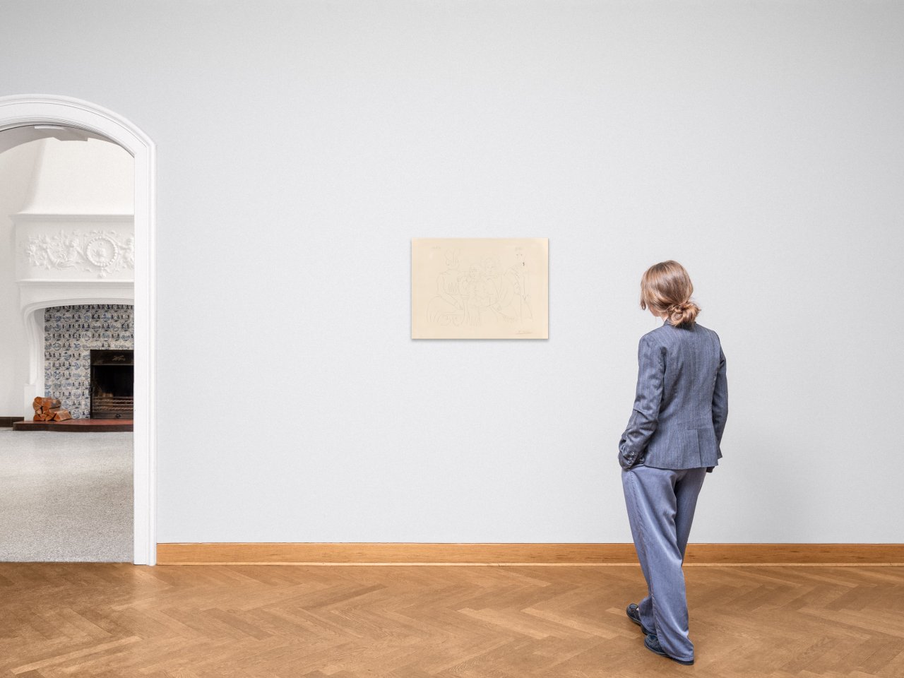 This picture shows the following artwork: Pablo Picasso. ”Portrait de famille, quatre personnages dont trois assis”. 1962.