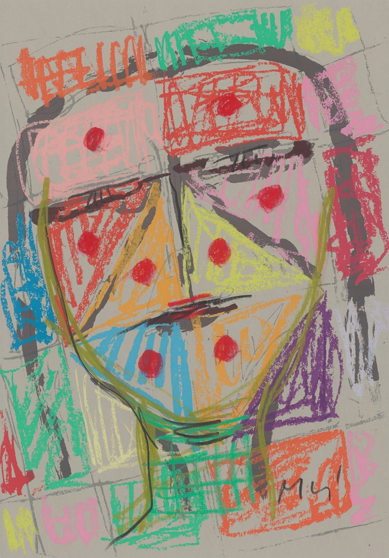 Auf diesem Bild ist das folgende Kunstwerk zu sehen: Markus Lüpertz. Aus: „Parsifal - Männer ohne Frauen“.