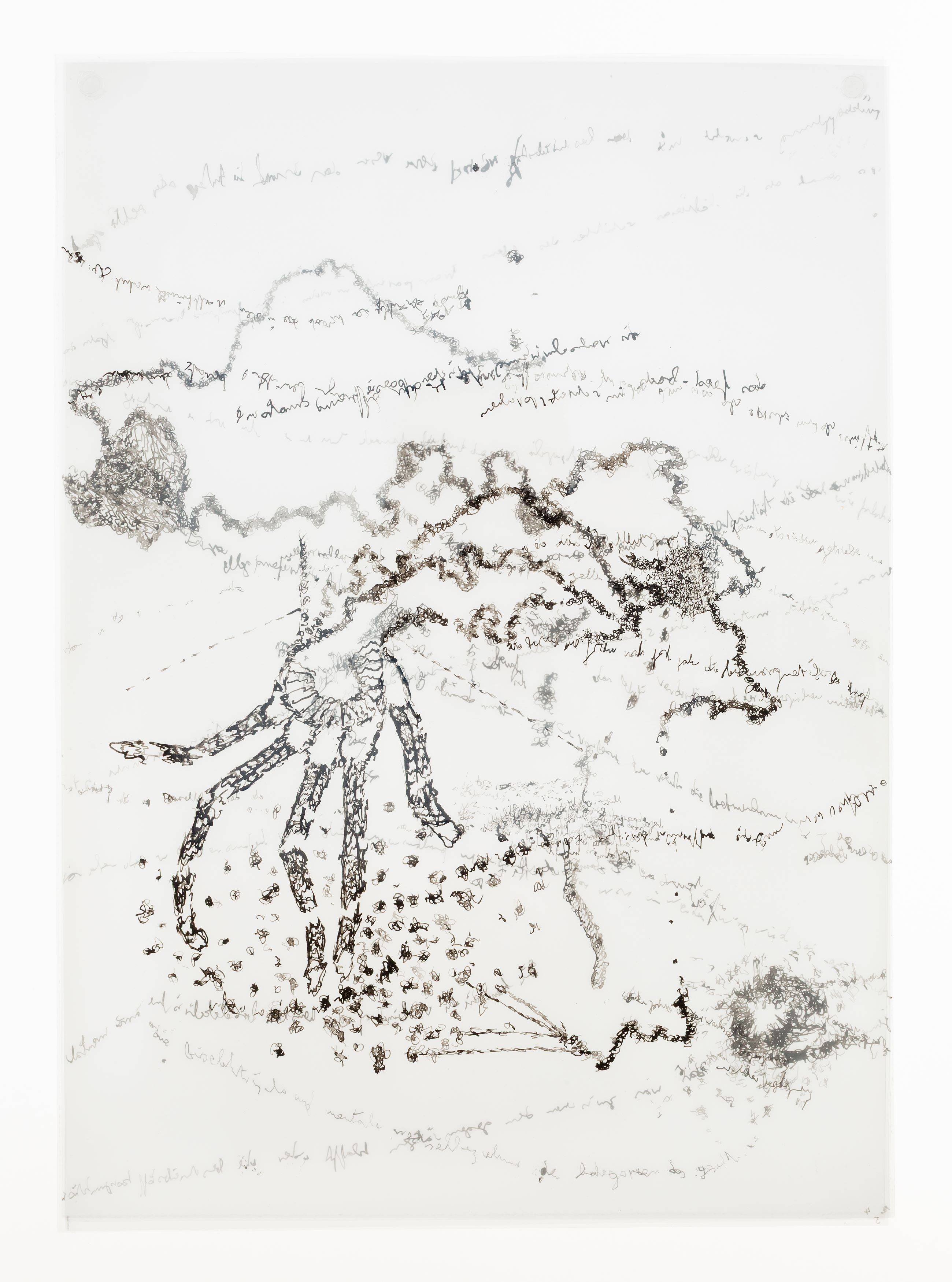 This picture shows the following artwork: Carlfriedrich Claus. ”Mikro-Kombinat: Vorversuchende Gedanken-Affekt-Bewegung: an das Dass”. 1963-1964.