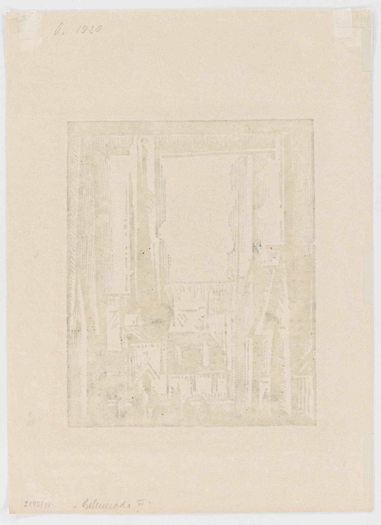 Auf diesem Bild ist das folgende Kunstwerk zu sehen: Lyonel Feininger. „Gelmeroda“. 1918.