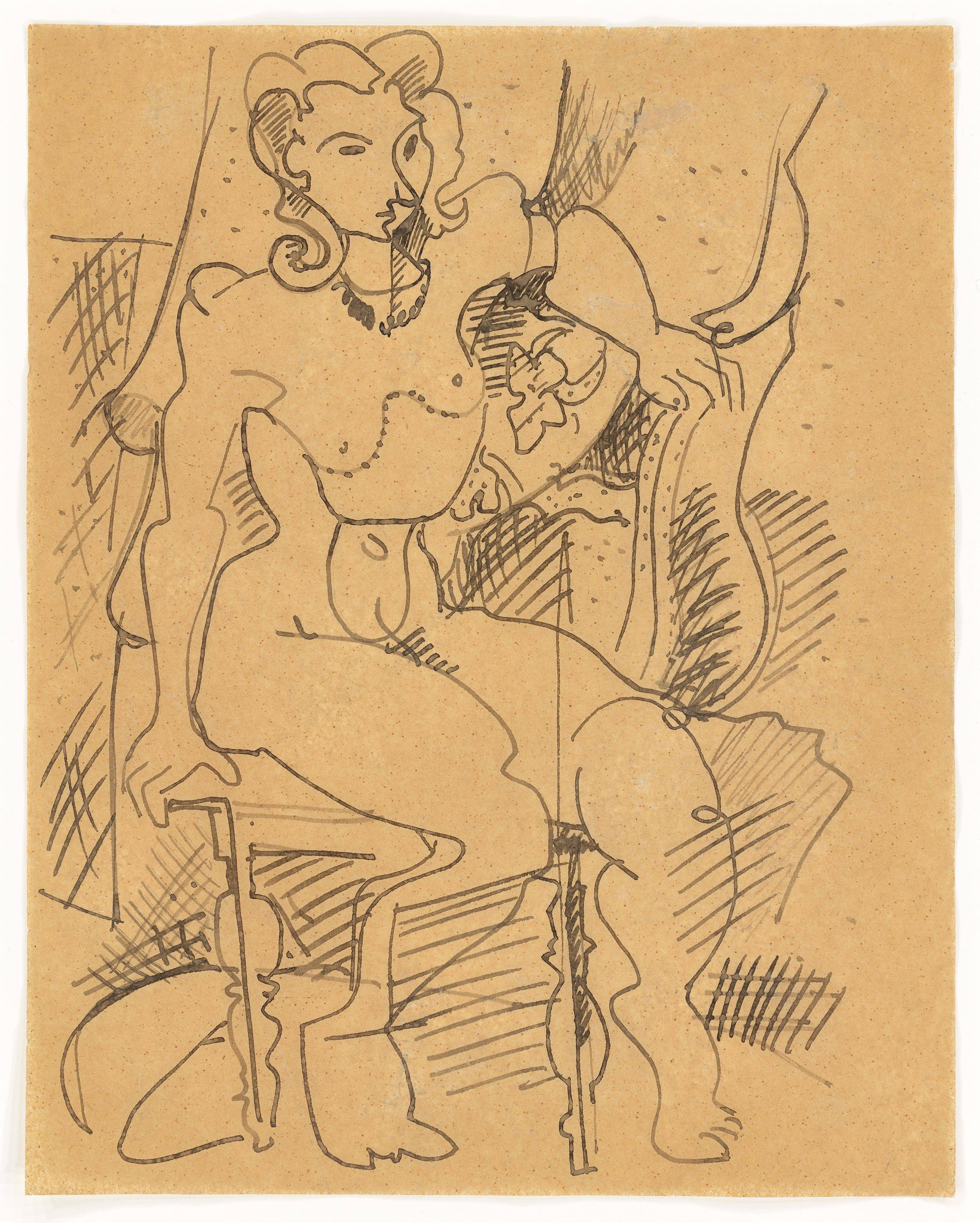 This picture shows the following artwork: Hans Hofmann. ”Sitzender Akt”. Circa 1926.