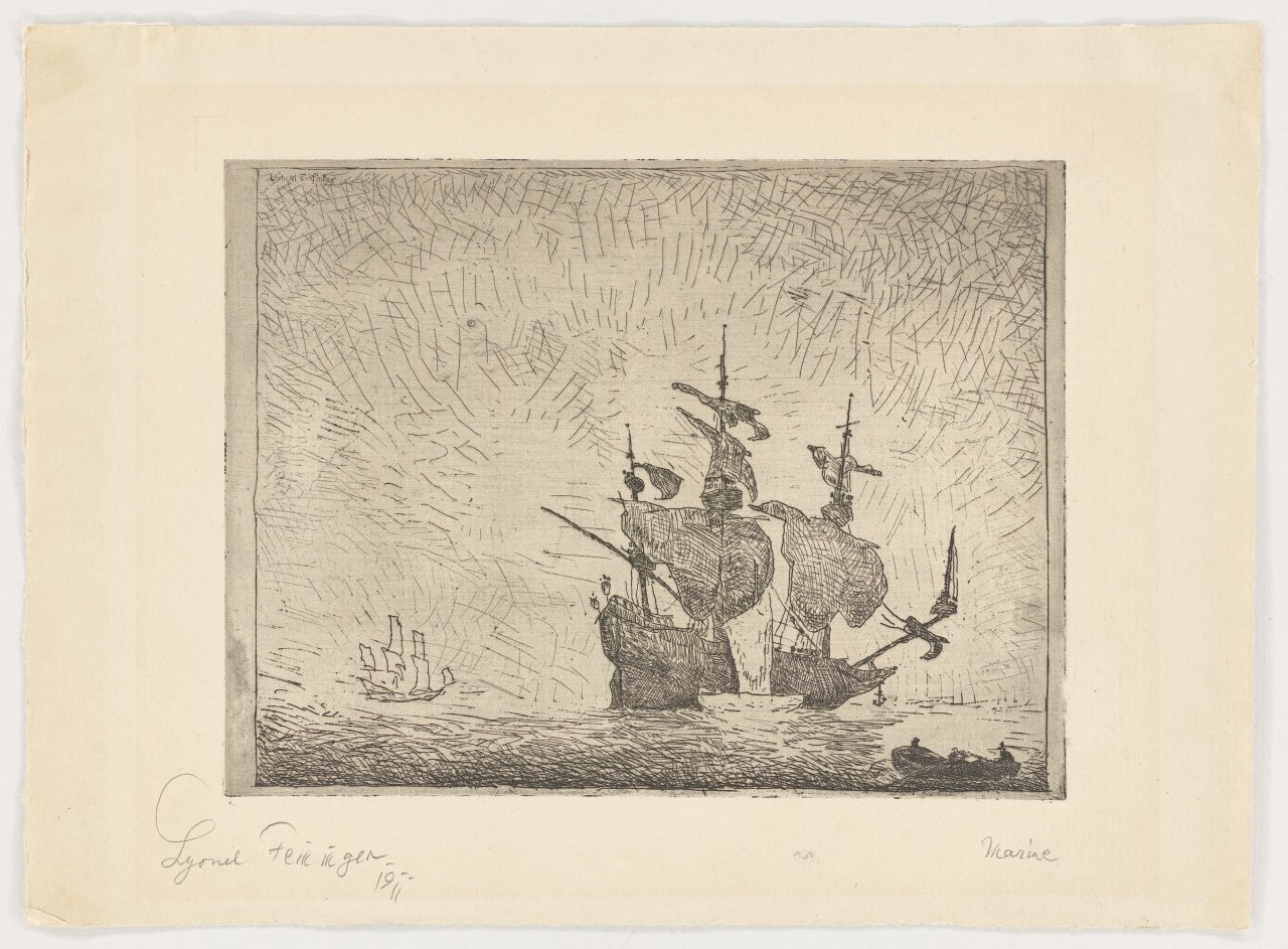 This picture shows the following artwork: Lyonel Feininger. ”Marine, 1”. 1910/11.