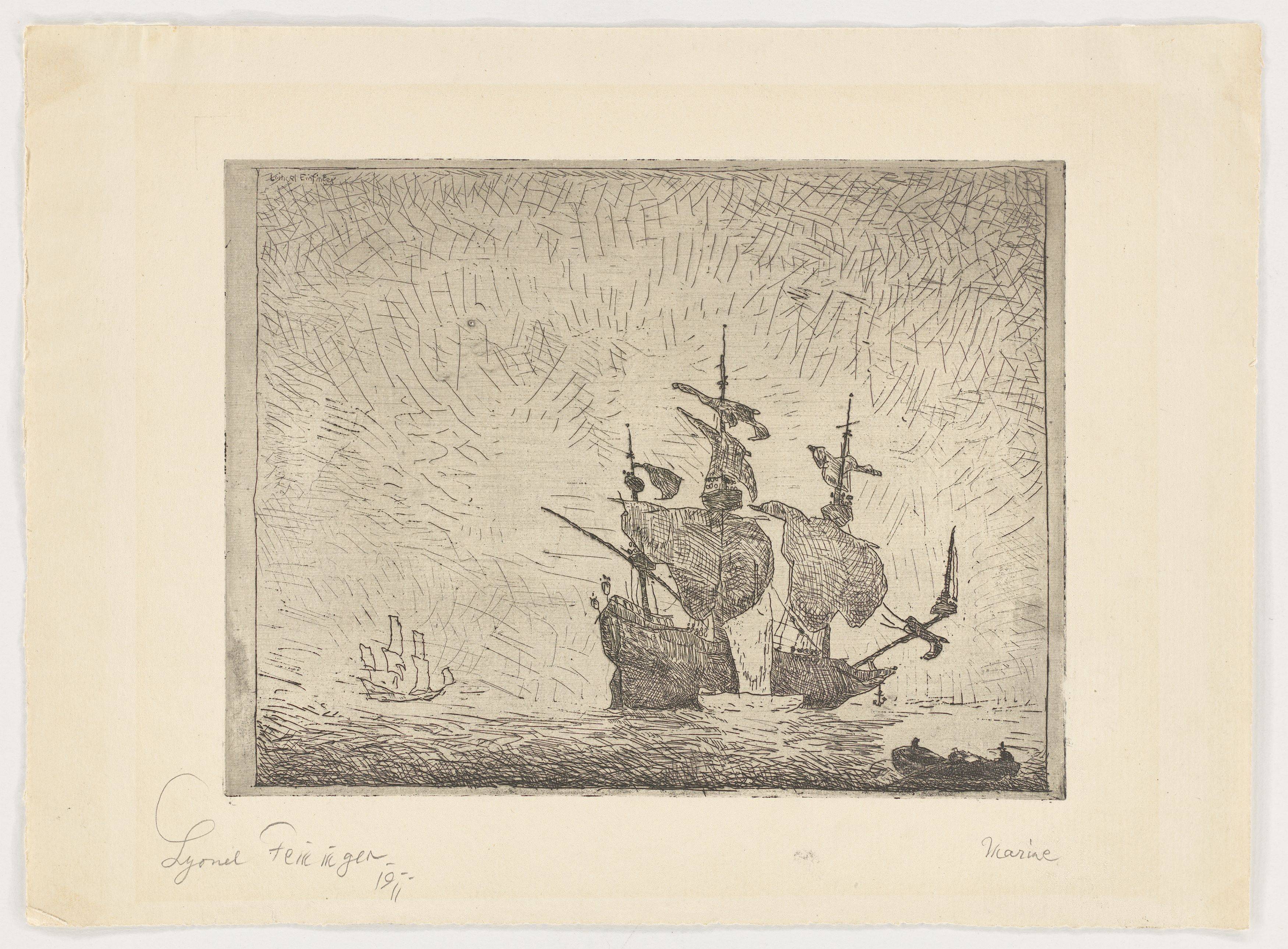 This picture shows the following artwork: Lyonel Feininger. ”Marine, 1”. 1910/11.