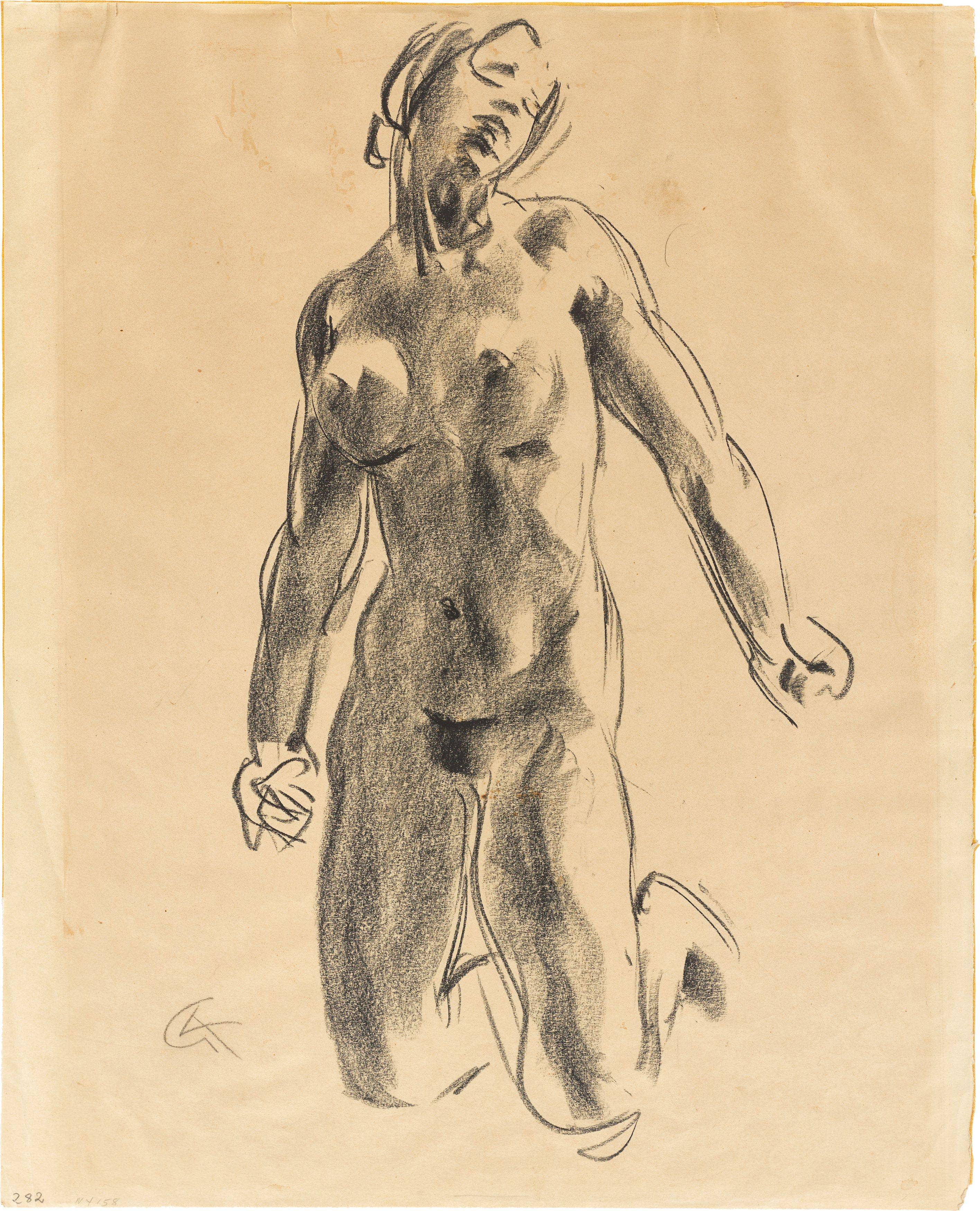 This picture shows the following artwork: Georg Kolbe. Kneeling female nude.