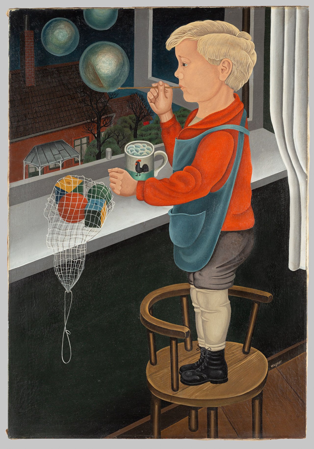 This picture shows the following artwork: Erich Wegner. Klaus at the window. 1929.
