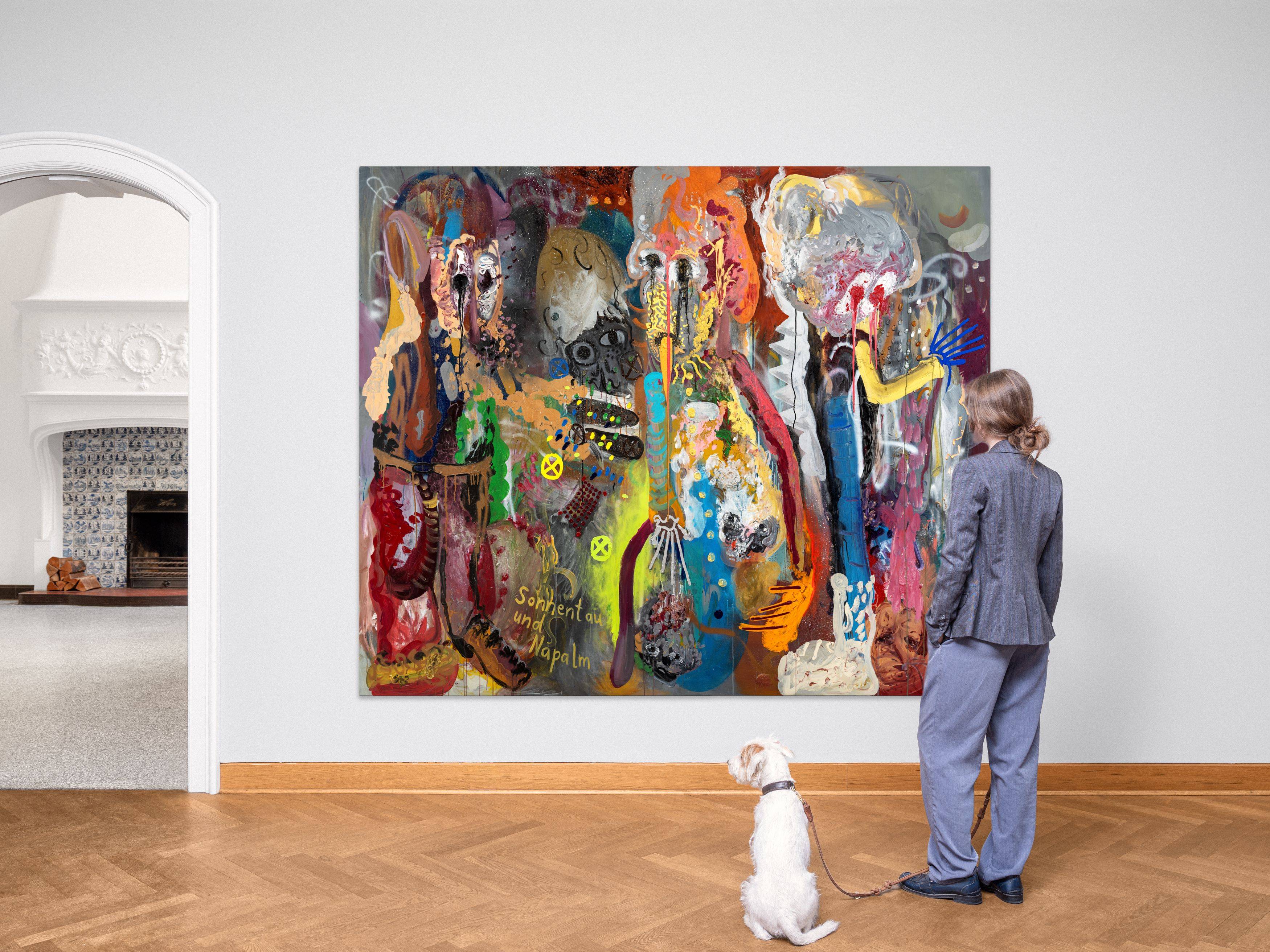 This picture shows the following artwork: André Butzer. ”Sonnentau und Napalm (VERSPERRT NICHT DIE PFADE DER FEEN!)”. 2000.