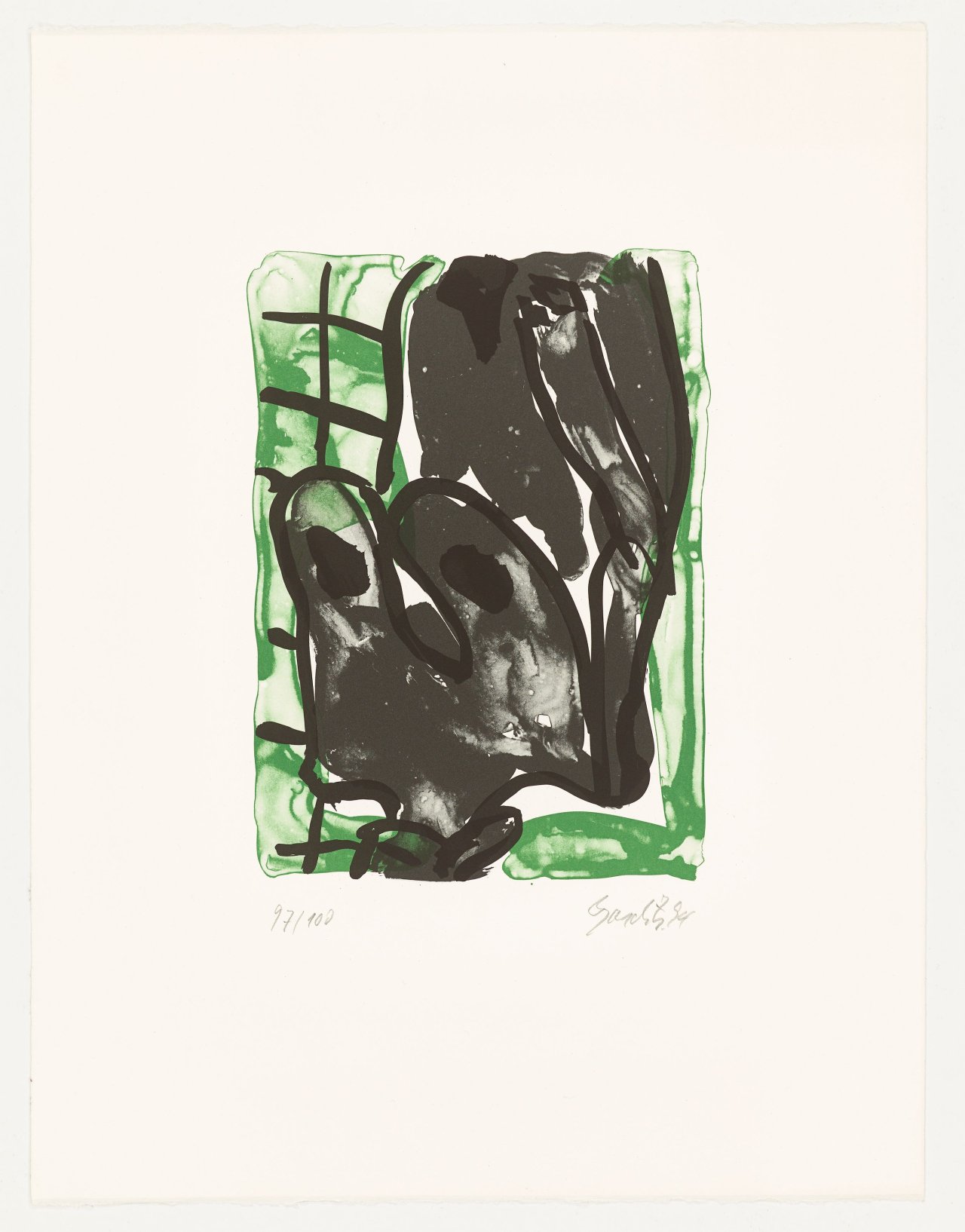 This picture shows the following artwork: Georg Baselitz. Untitled (female nude). 1994.